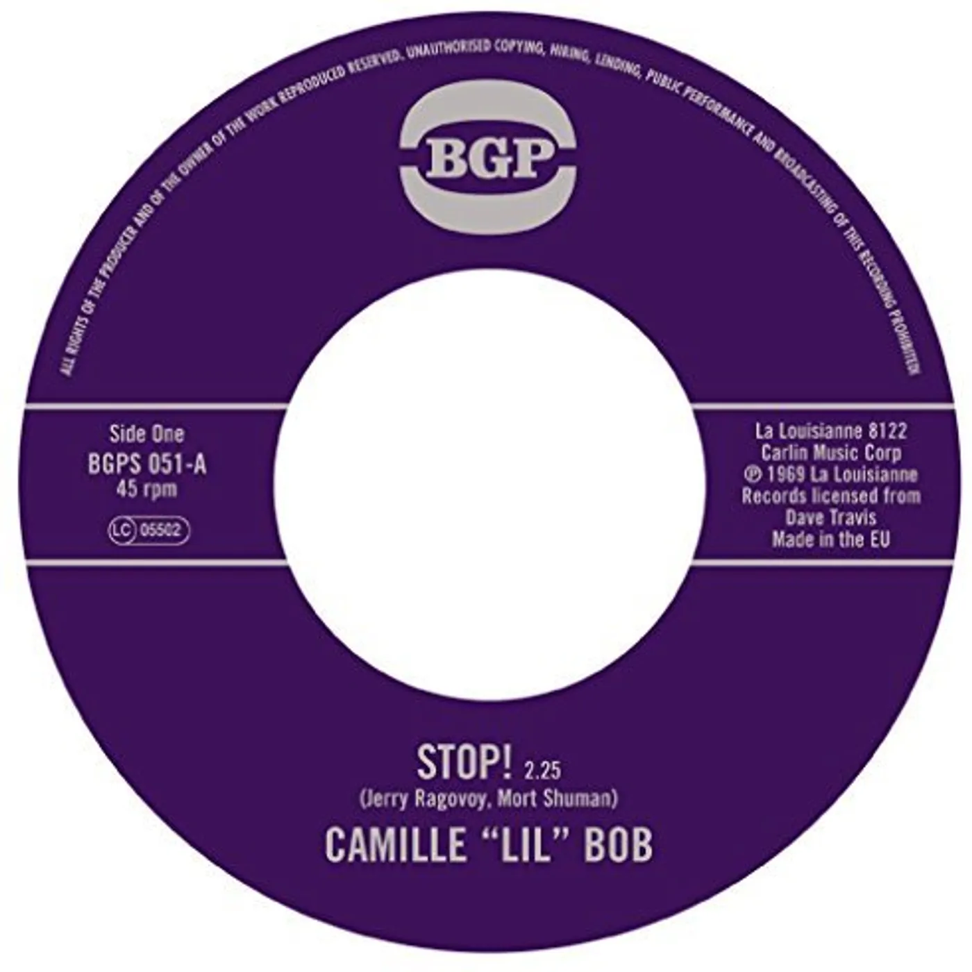 Lil Bob Camille STOP! / BROTHER BROWN Vinyl Record