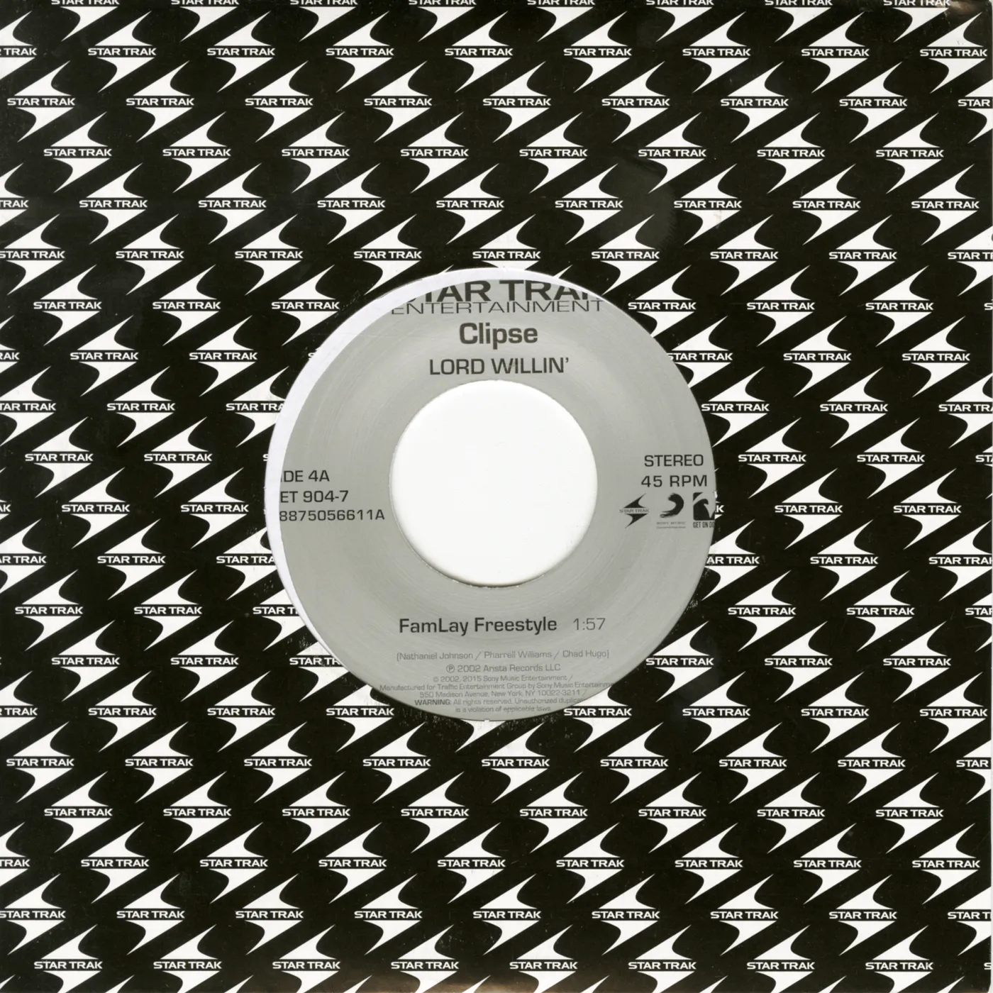 Clipse FAMALAY FREESTYLE / WHEN THE LAST TIME Vinyl Record