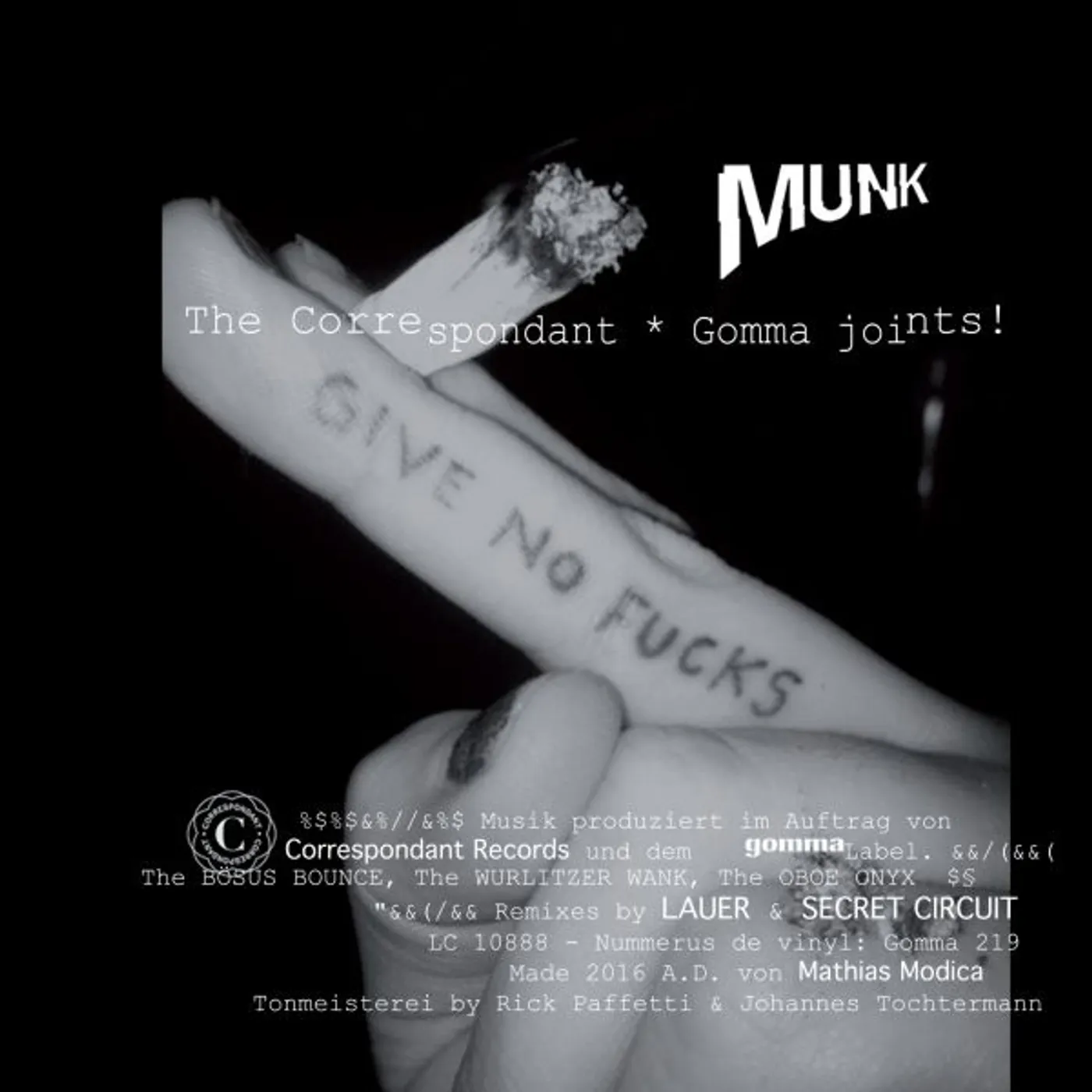 MUNK CORRESPONDANT GOMMA JOINTS Vinyl Record
