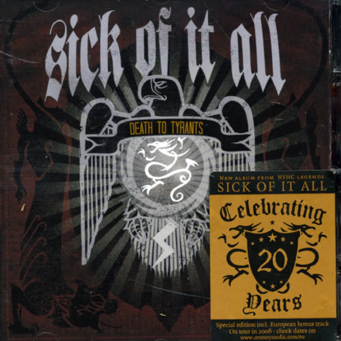 Sick Of It All DEATH TO TYRANTS CD