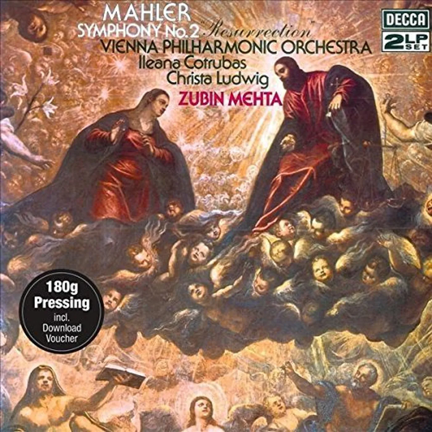 MAHLER / MEHTA / WIENER PHILHARMONIKER SYMPHONY NO 2 - RESURRECTION Vinyl Record