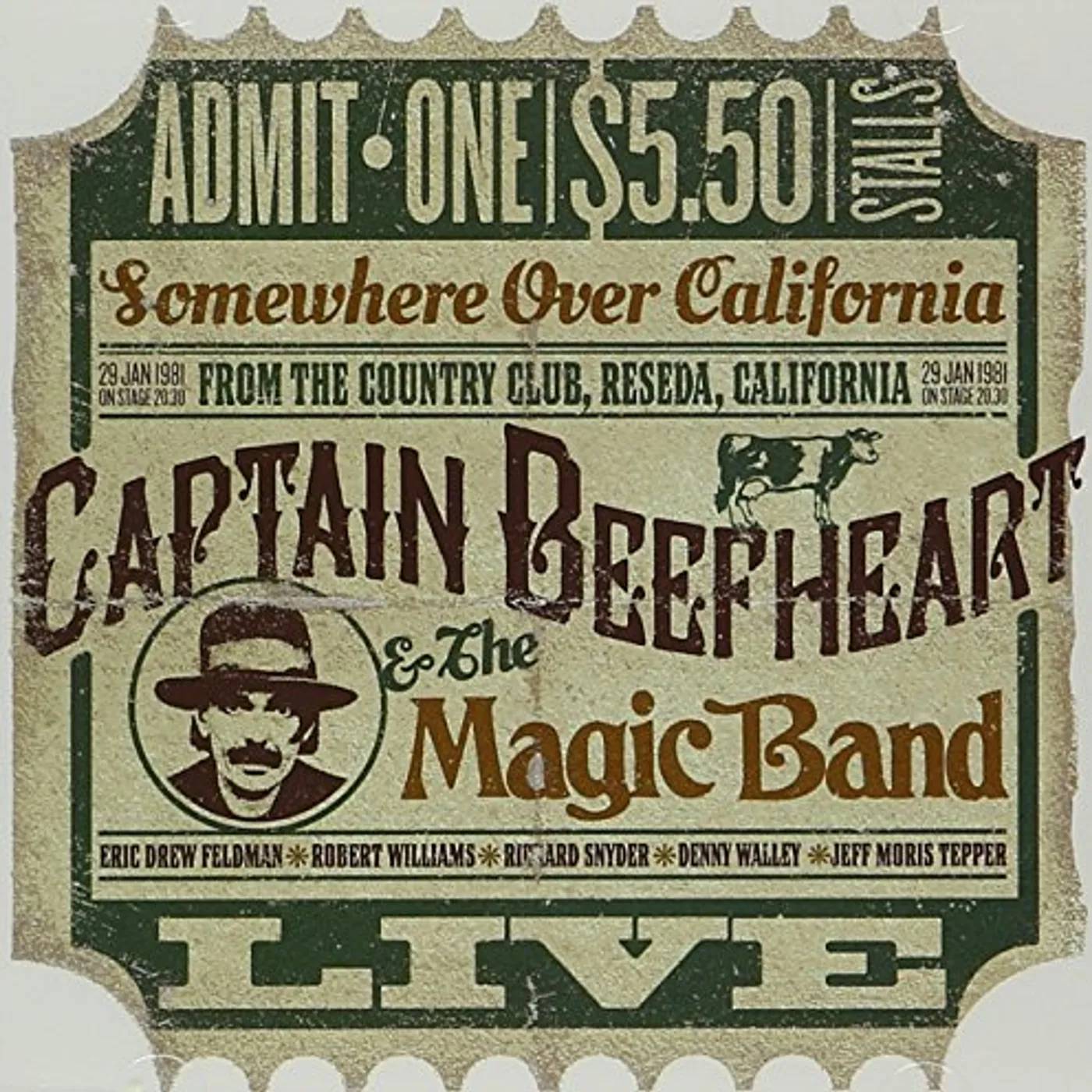 Captain Beefheart & His Magic Band LIVE AT THE COUNTRY CLUB RESEDA CALIFORNIA 1981 CD