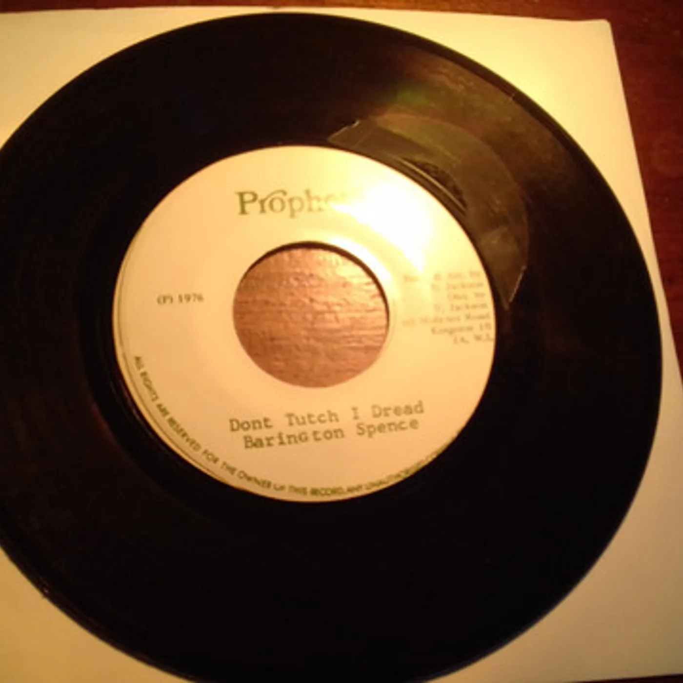 Barrington Spence DON'T TUTCH I DREAD Vinyl Record