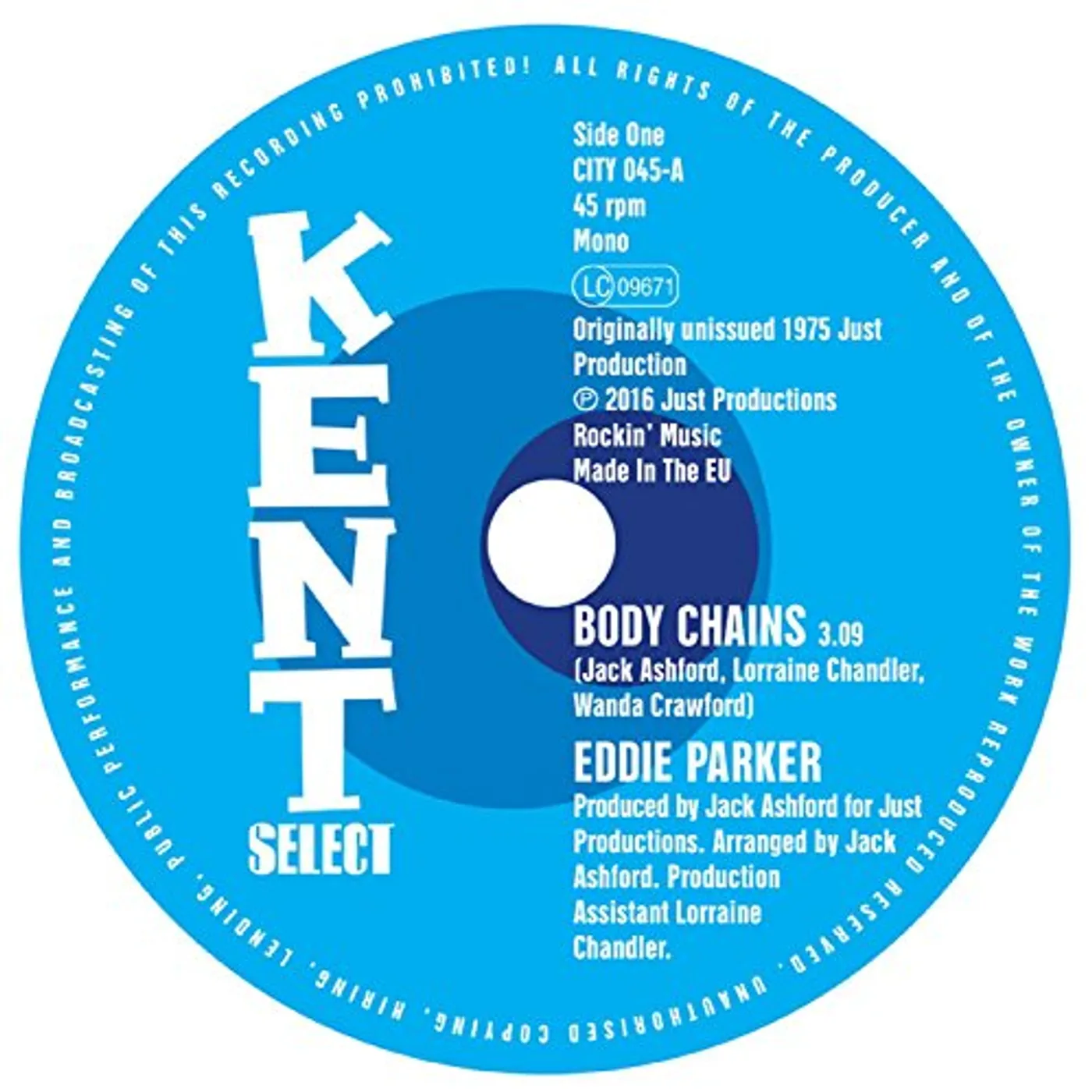 Eddie Parker / Pace-Setters BODY CHAINS / PUSH ON JESSE JACKSON Vinyl Record