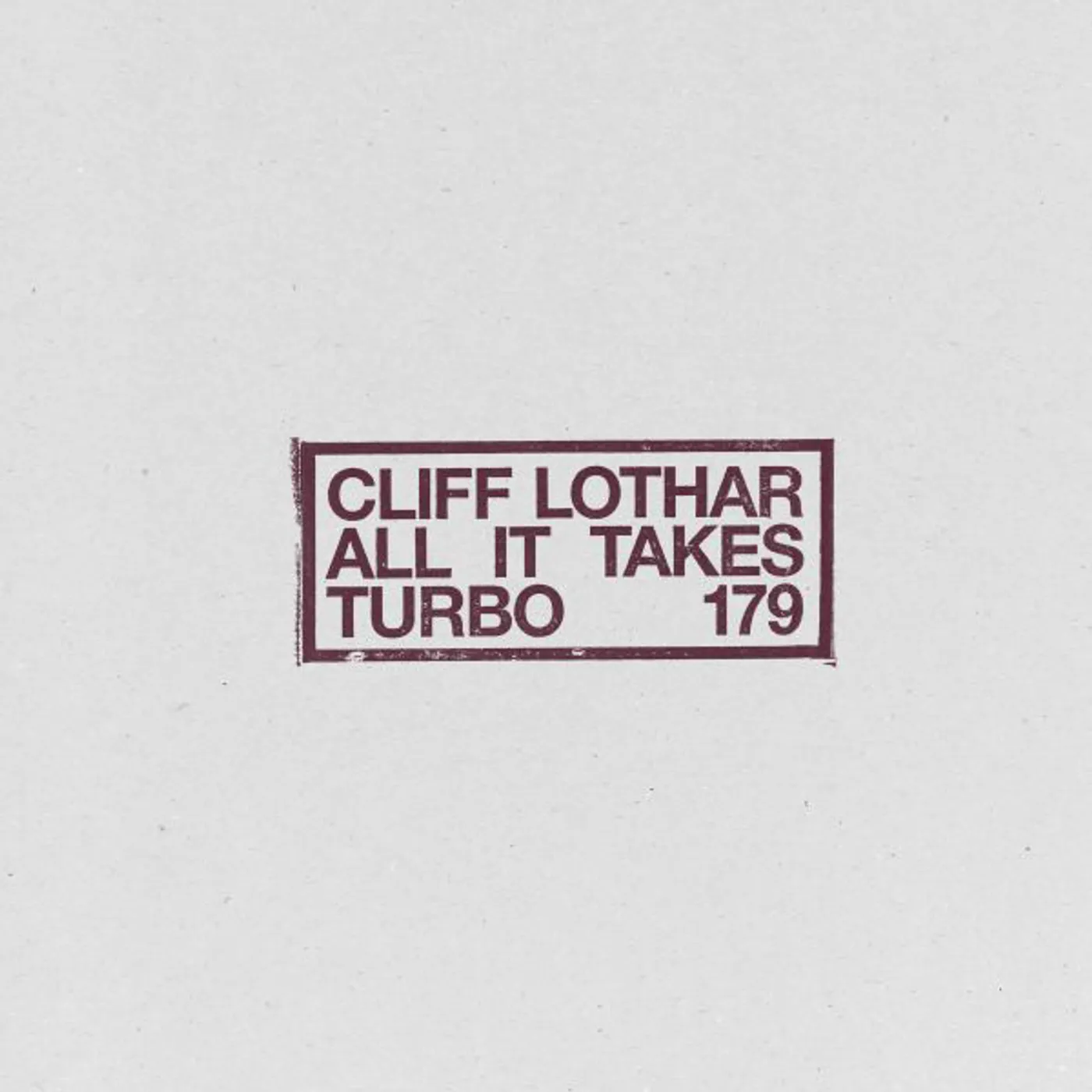 Cliff Lothar All It Takes Vinyl Record
