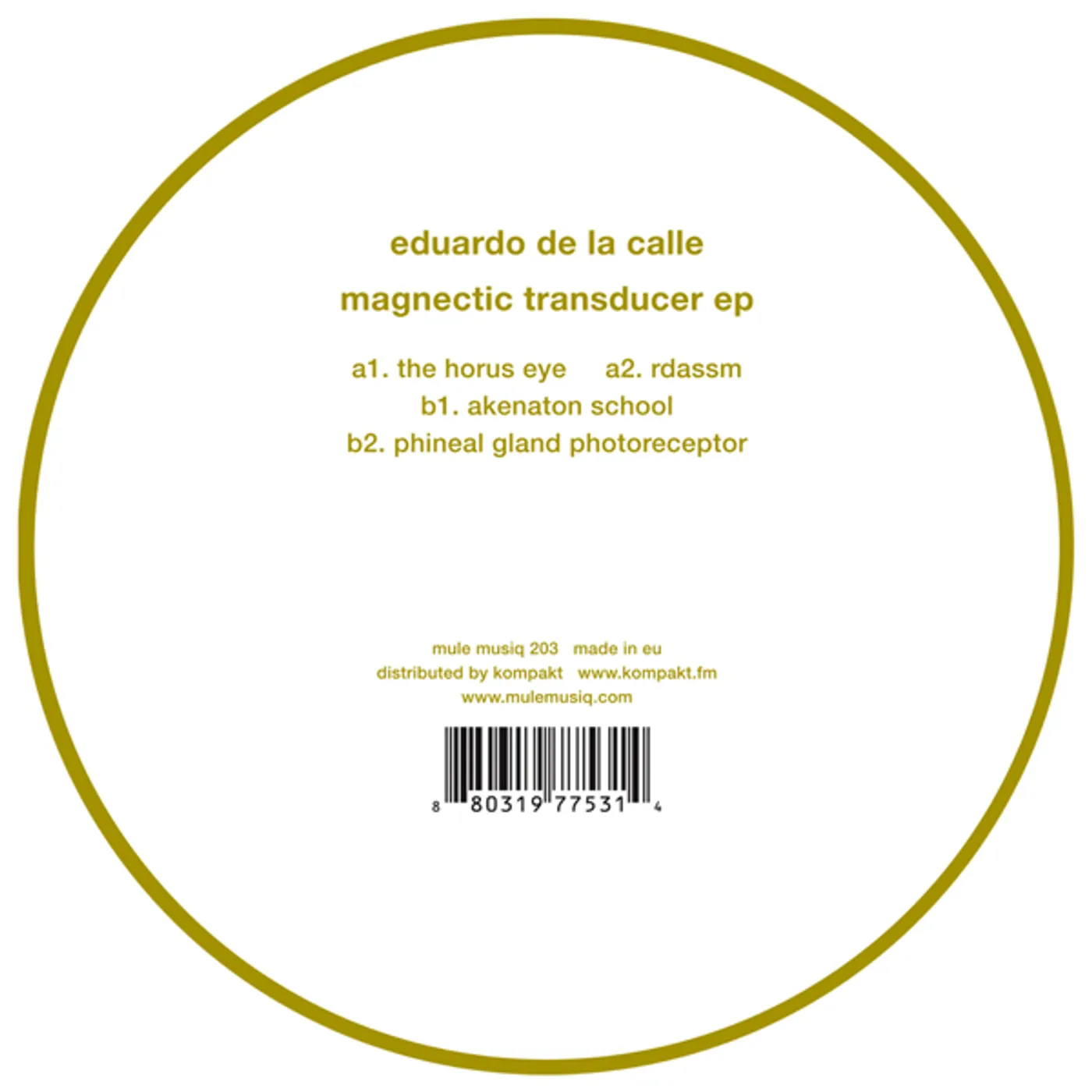 Eduardo De la Calle MAGNECTIC TRANSDUCER Vinyl Record