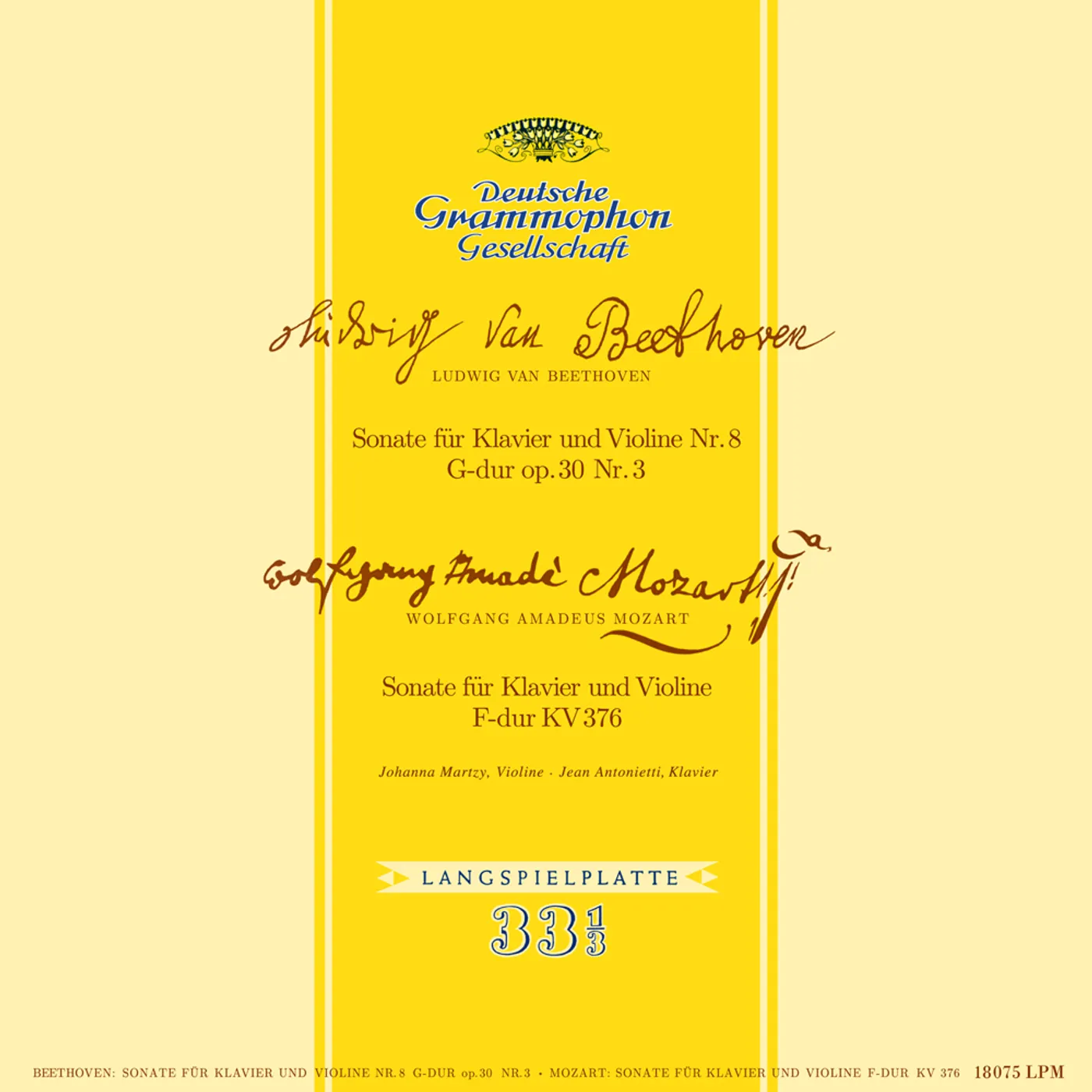 Johanna Martzy BEETHOVEN & MOZART SONATAS FOR PIANO & VIOLIN Vinyl Record