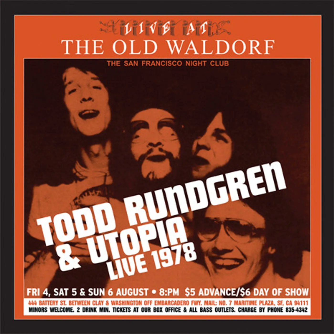 Todd Rundgren Live At The Old Waldorf Vinyl Record
