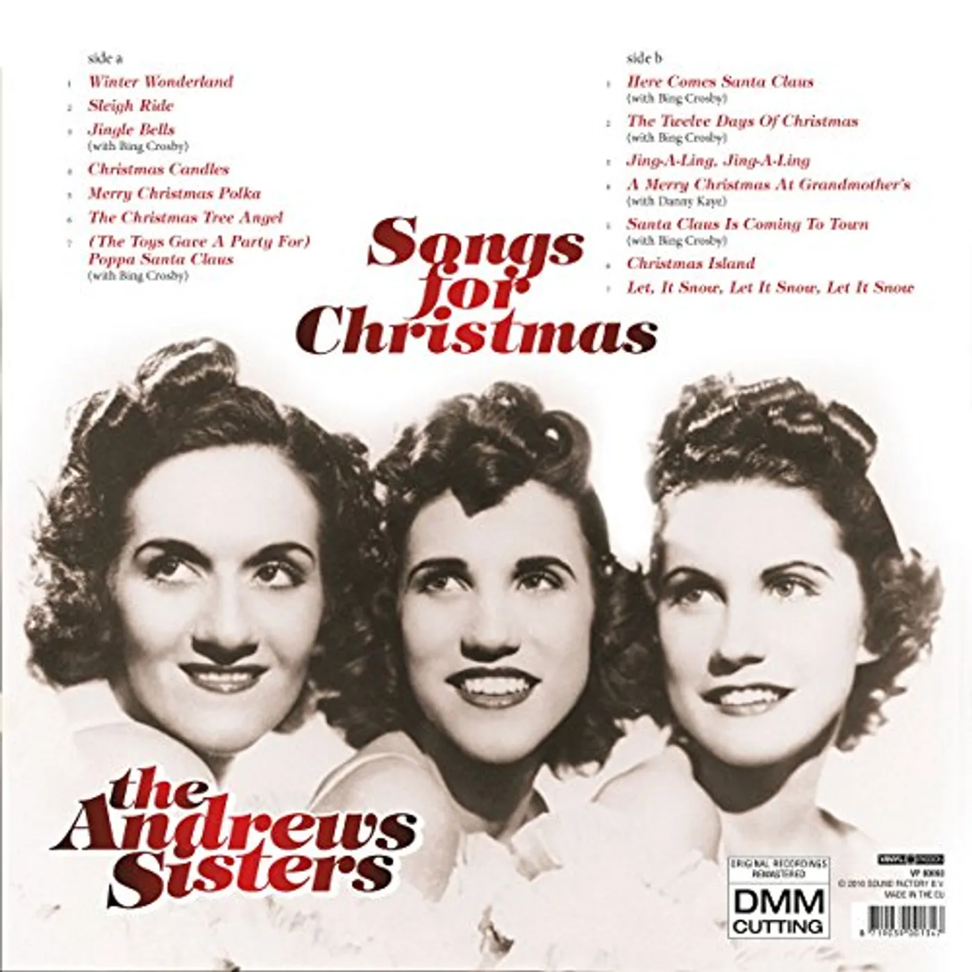 Andrew Sisters SONGS FOR CHRISTMAS Vinyl Record