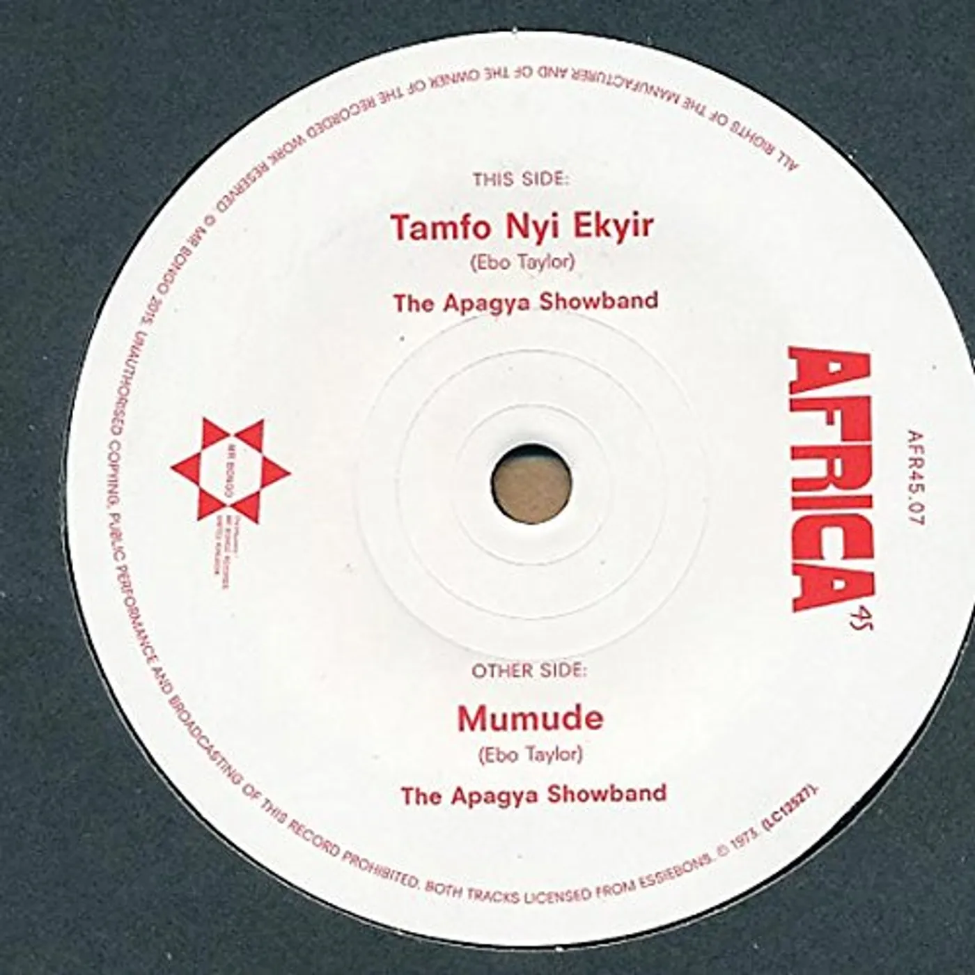 The Apagya Showband Tamfo Nyi Ekyir / Mumude Vinyl Record
