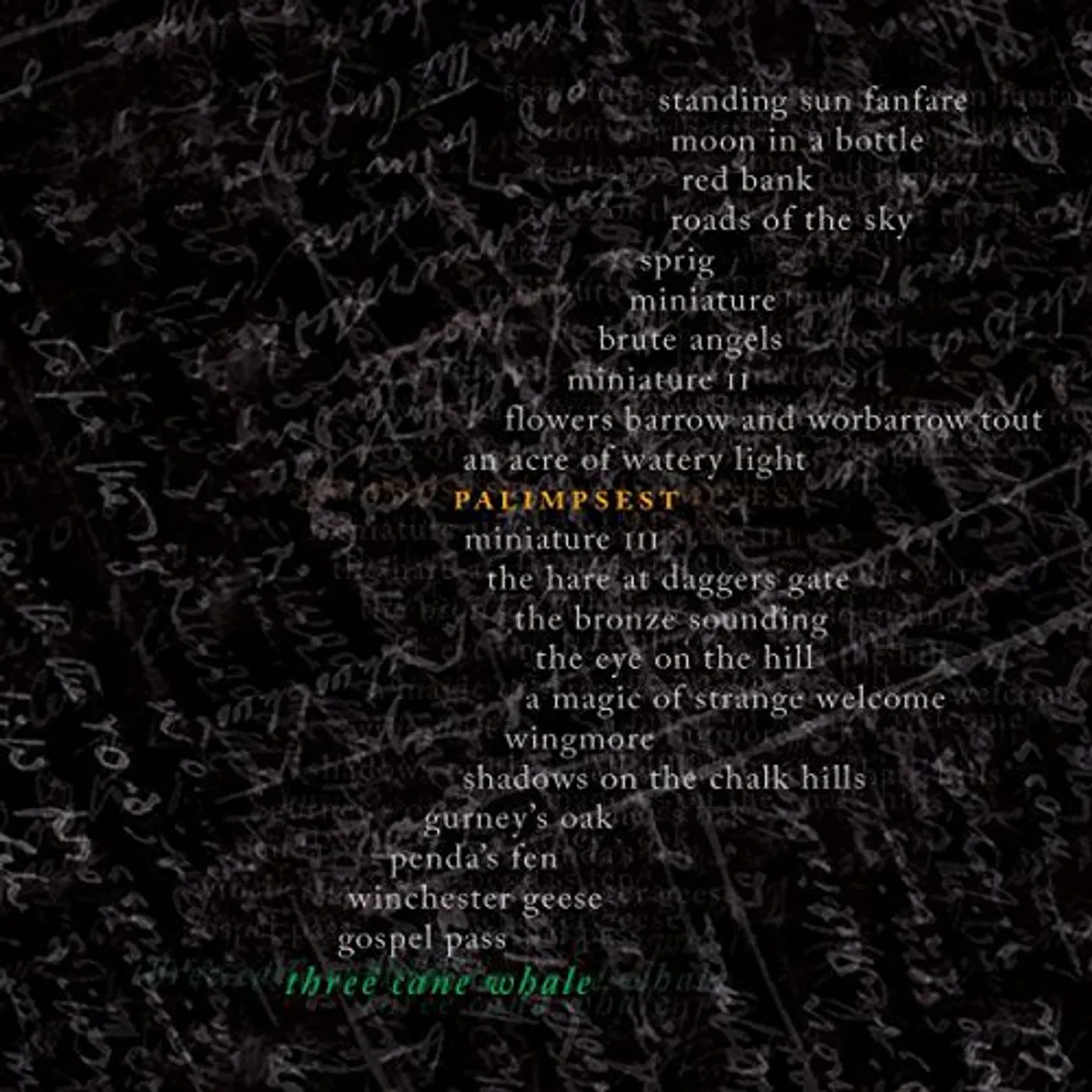 Three Cane Whale PALIMPSEST CD
