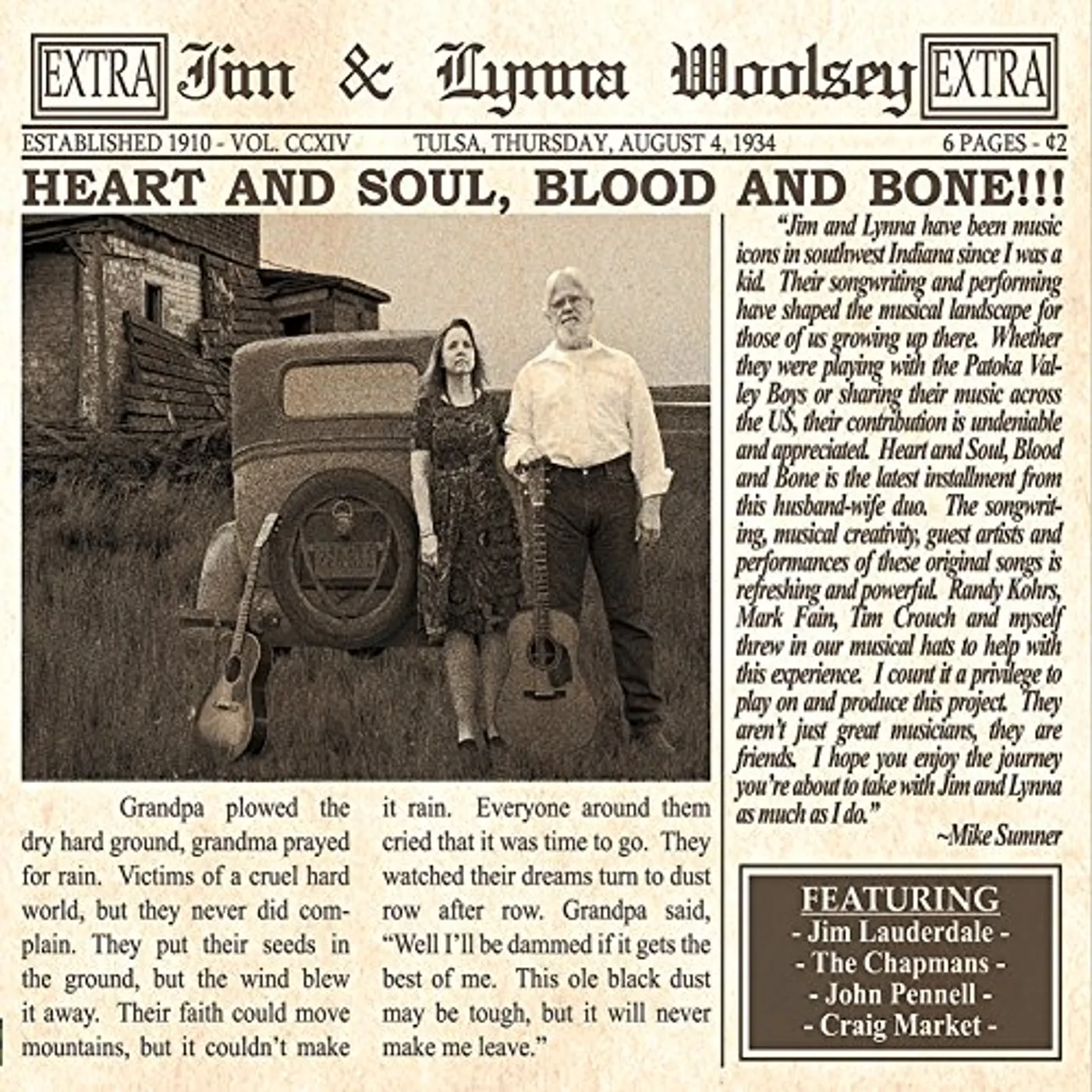 Jim Woolsey / Lynna HEART AND SOUL BLOOD & BONE CD