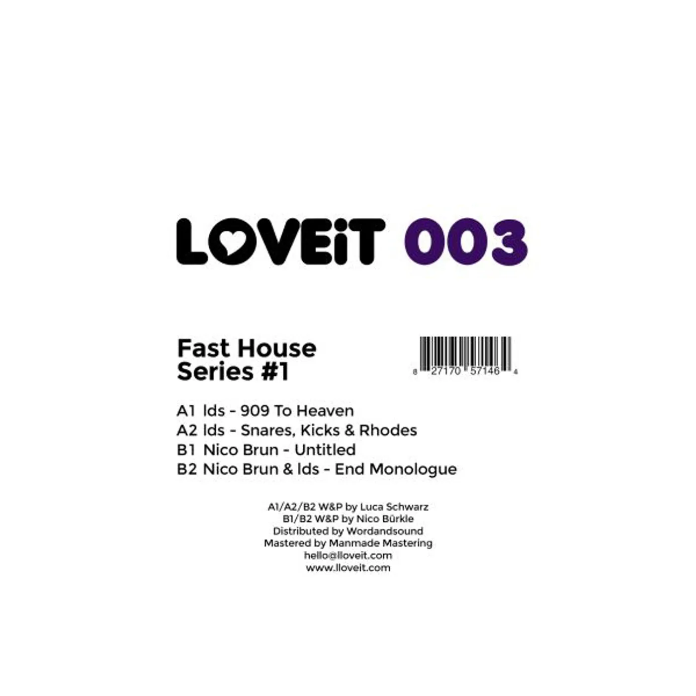 Lds / Nico Brun FAST HOUSE SERIES 1 Vinyl Record