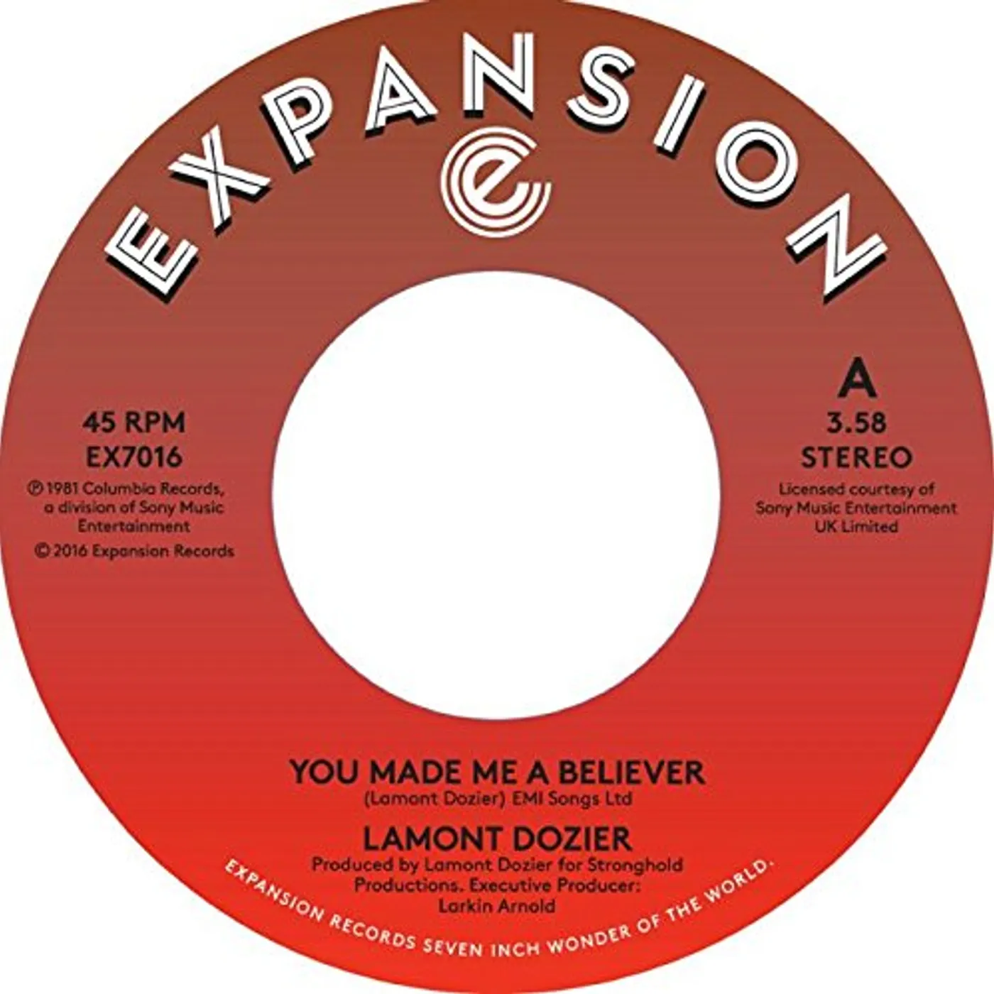 Lamont Dozier YOU MADE ME A BELIEVER / STARTING OVER Vinyl Record