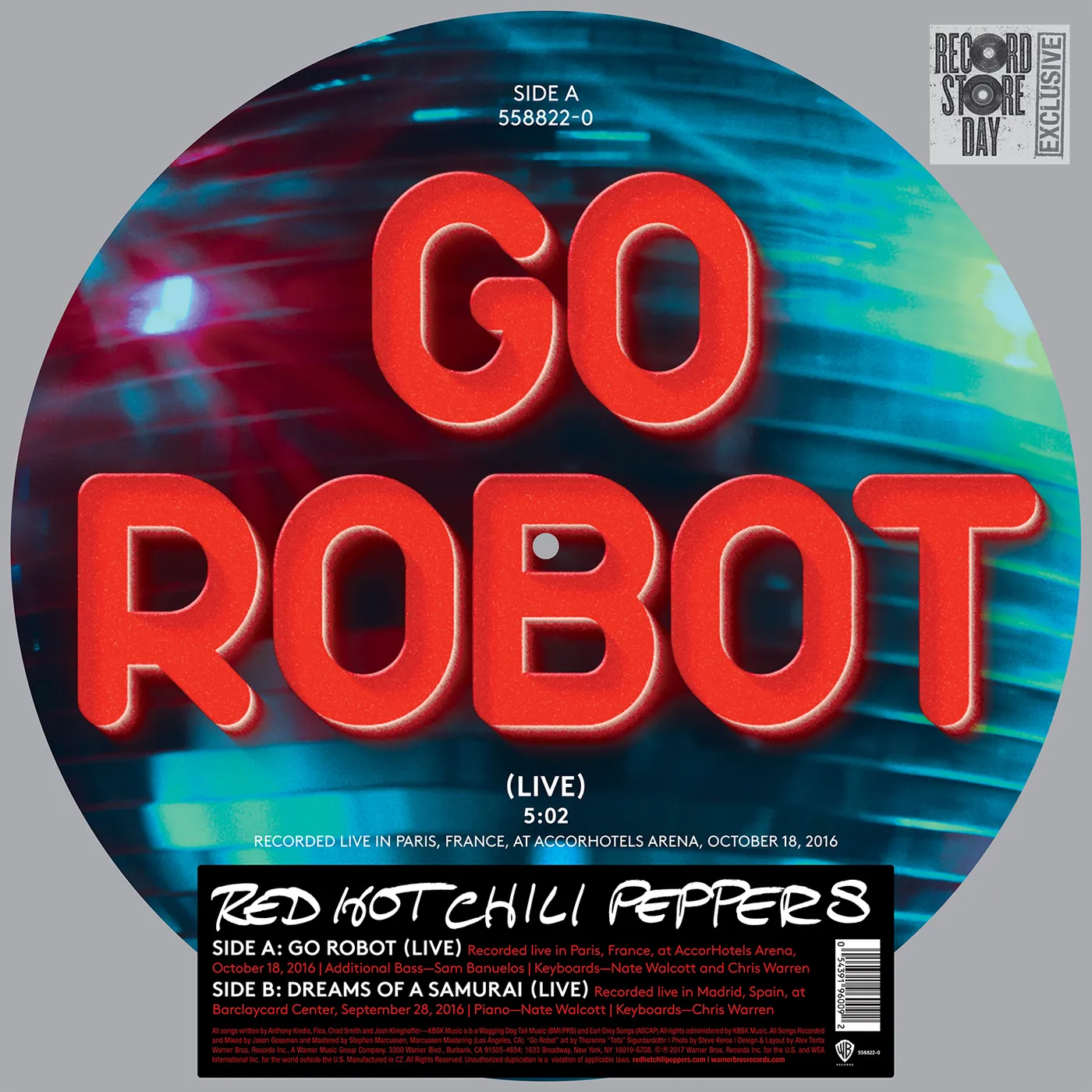 Red Hot Chili Peppers GO ROBOT / DREAMS OF A SAMURAI (LIVE) Vinyl Record