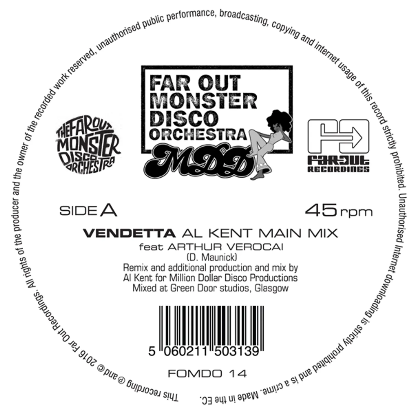 The Far Out Monster Disco Orchestra Vendetta (Al Kent Remix) Vinyl Record