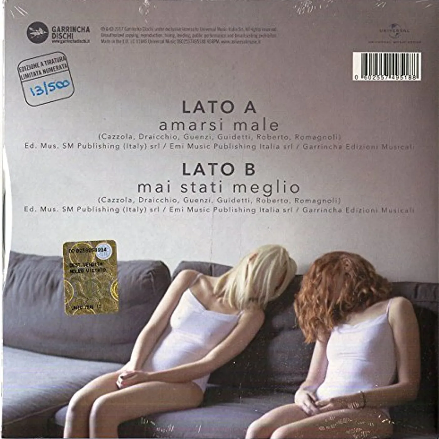 Stato Sociale AMARSI MALE / MAI STATI MEGLIO Vinyl Record