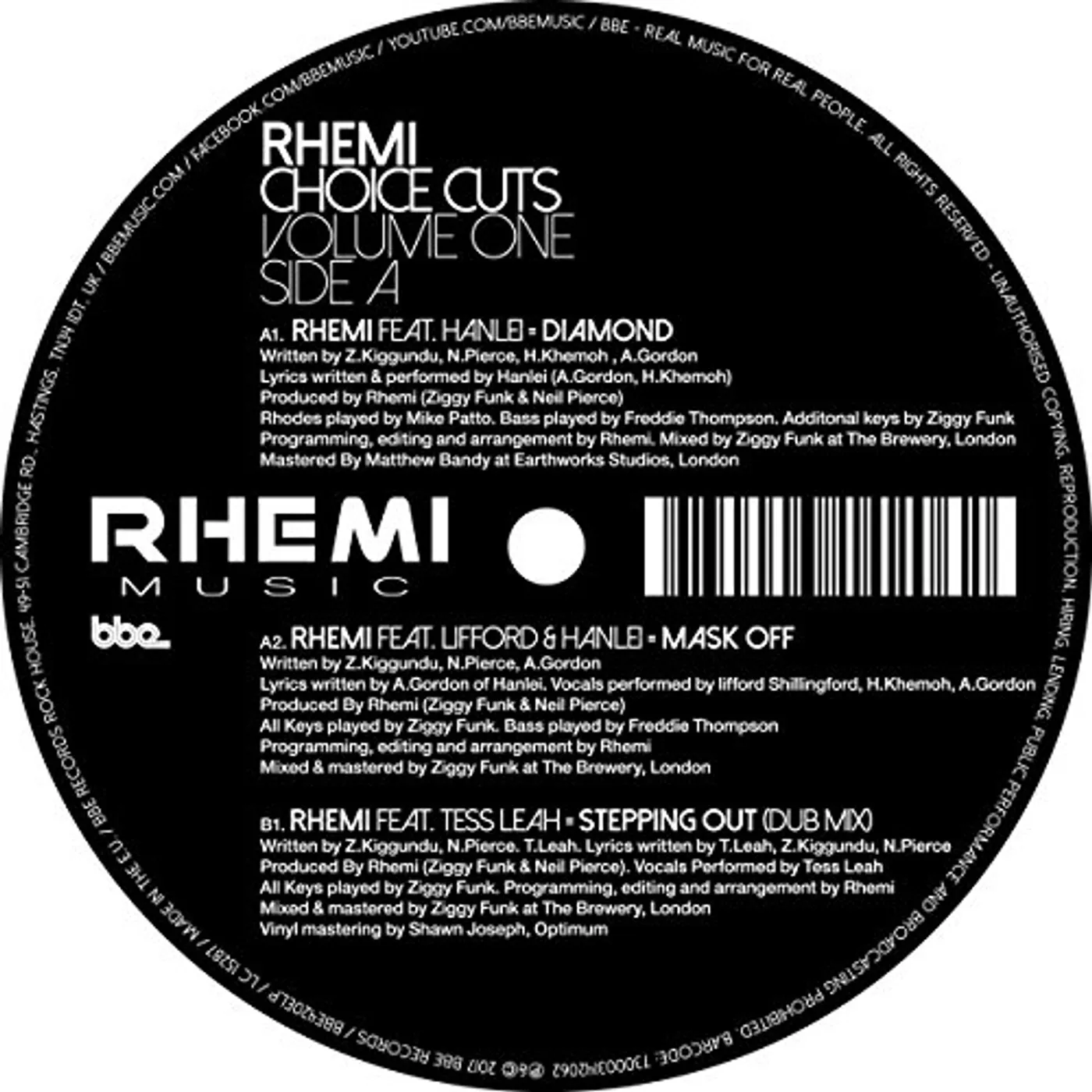 Rhemi CHOICE CUTS VOL 1 Vinyl Record