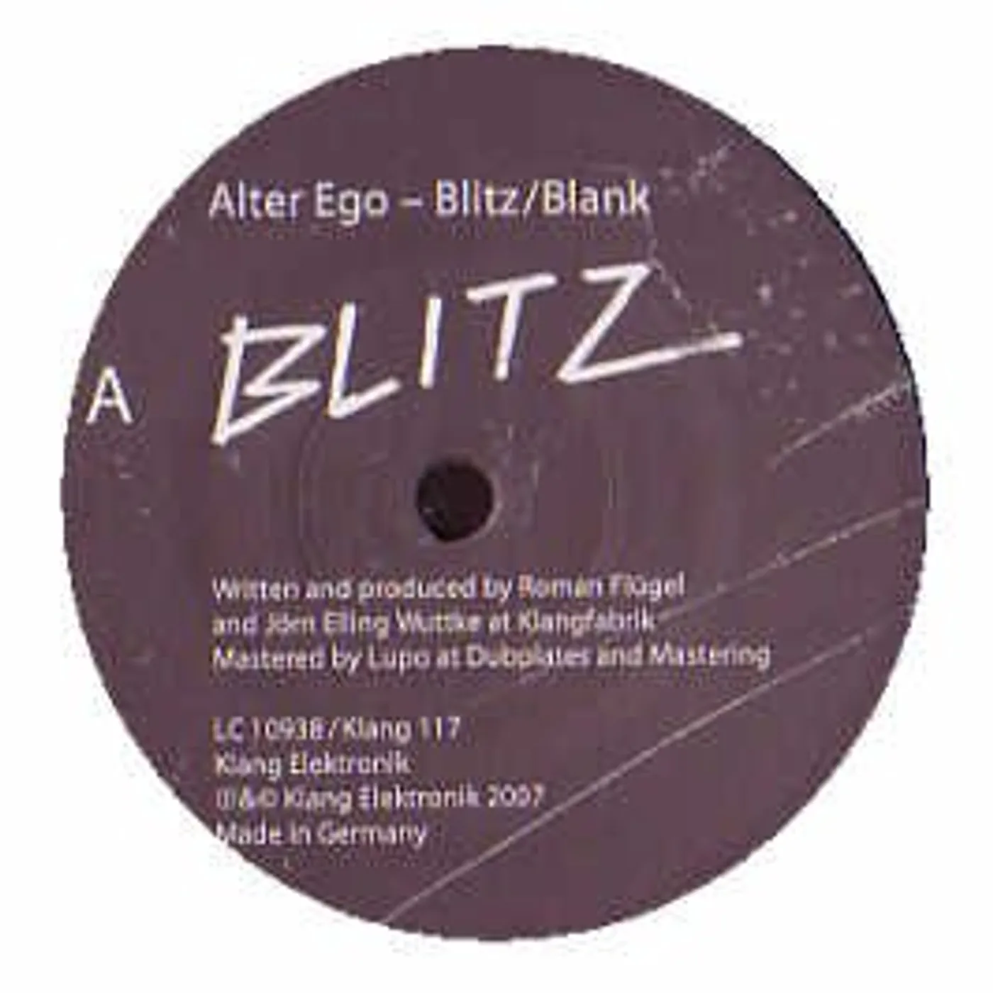 Alter Ego Blitz / Blank Vinyl Record