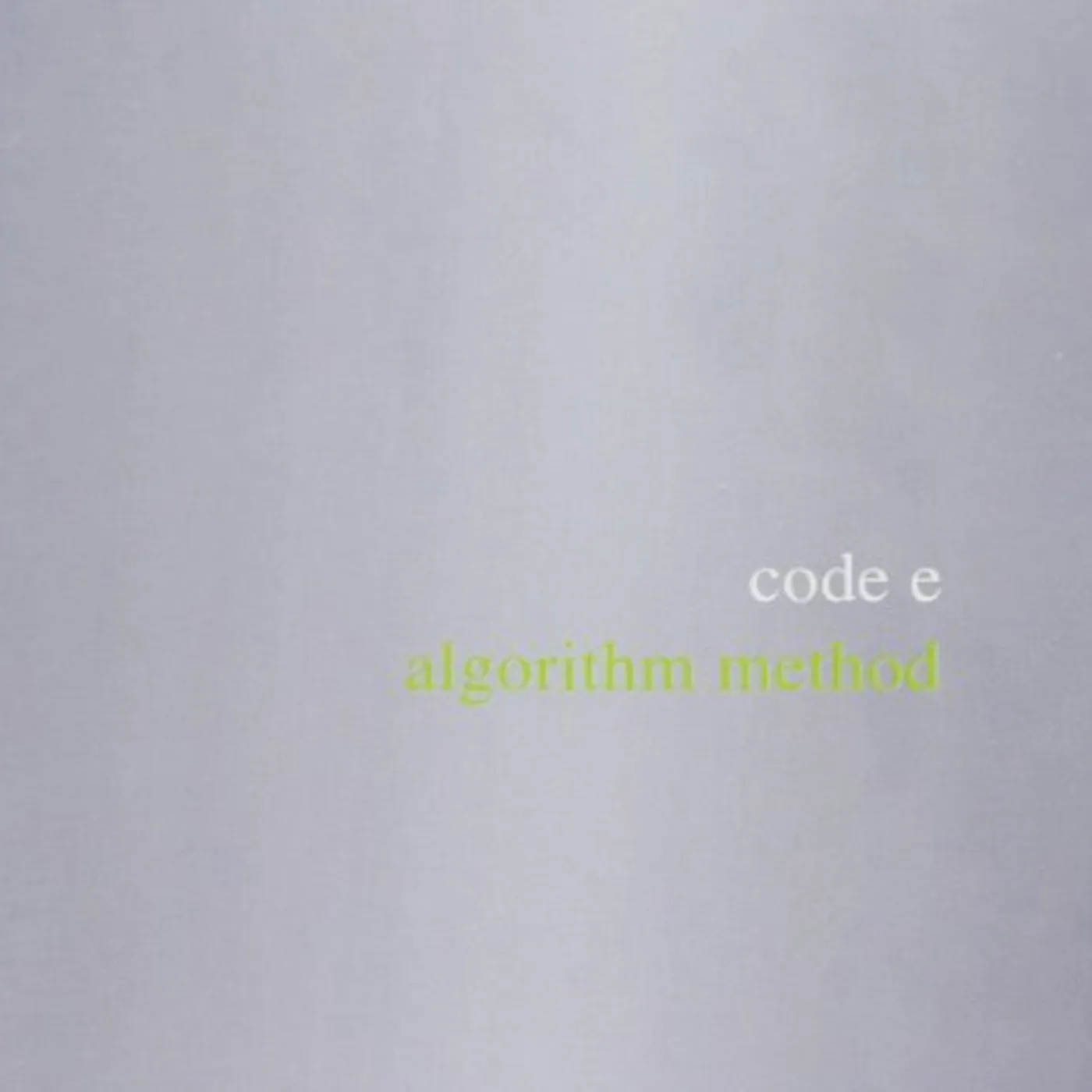 E-Code Algorithm Method Vinyl Record