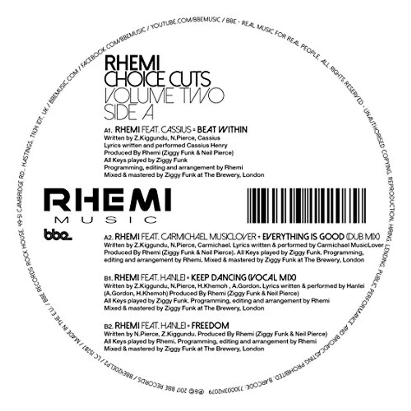 Rhemi CHOICE CUTS VOL 2 Vinyl Record
