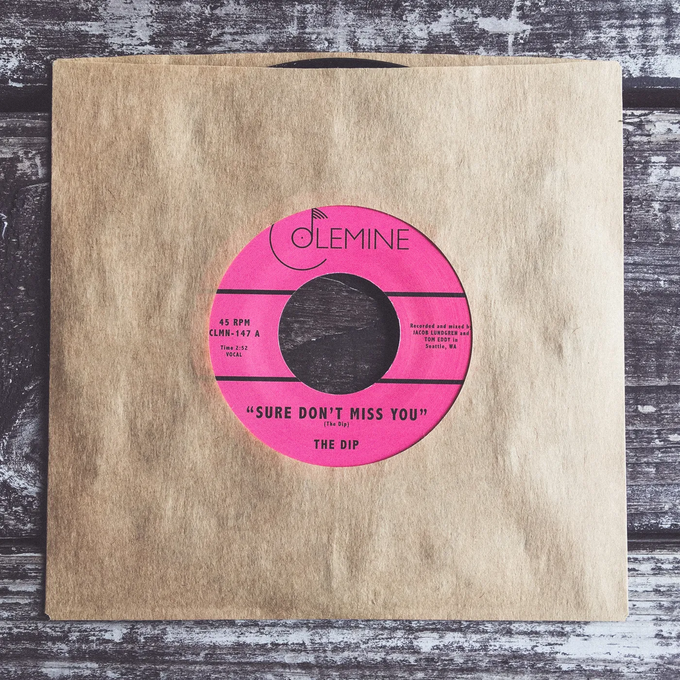 The Dip SURE DON'T MISS YOU / INSTRUMENTAL Vinyl Record