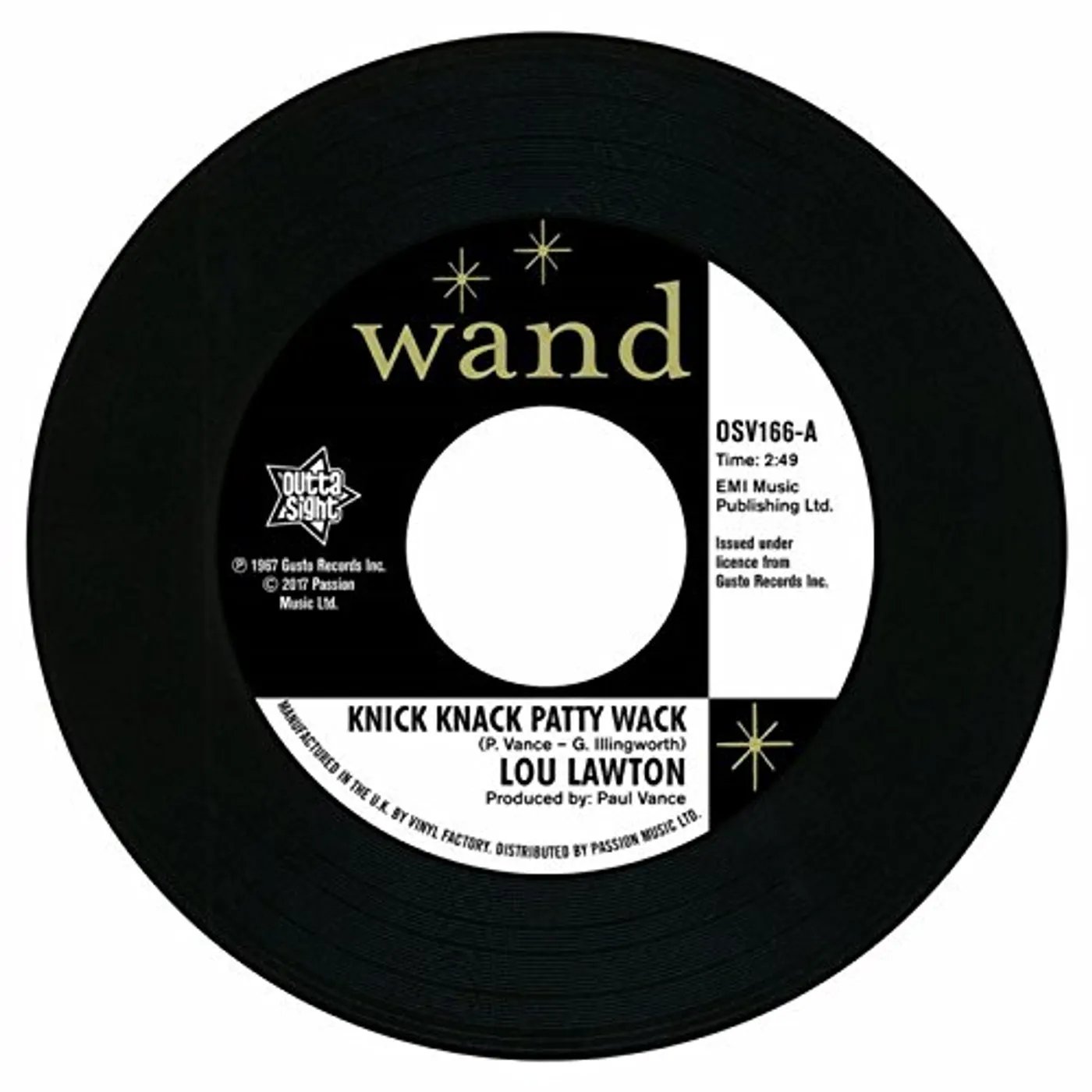 Lou Walton / Walter Wilson KNICK KNACK PADDY WACK / LOVE KEEPS ME CRYING Vinyl Record