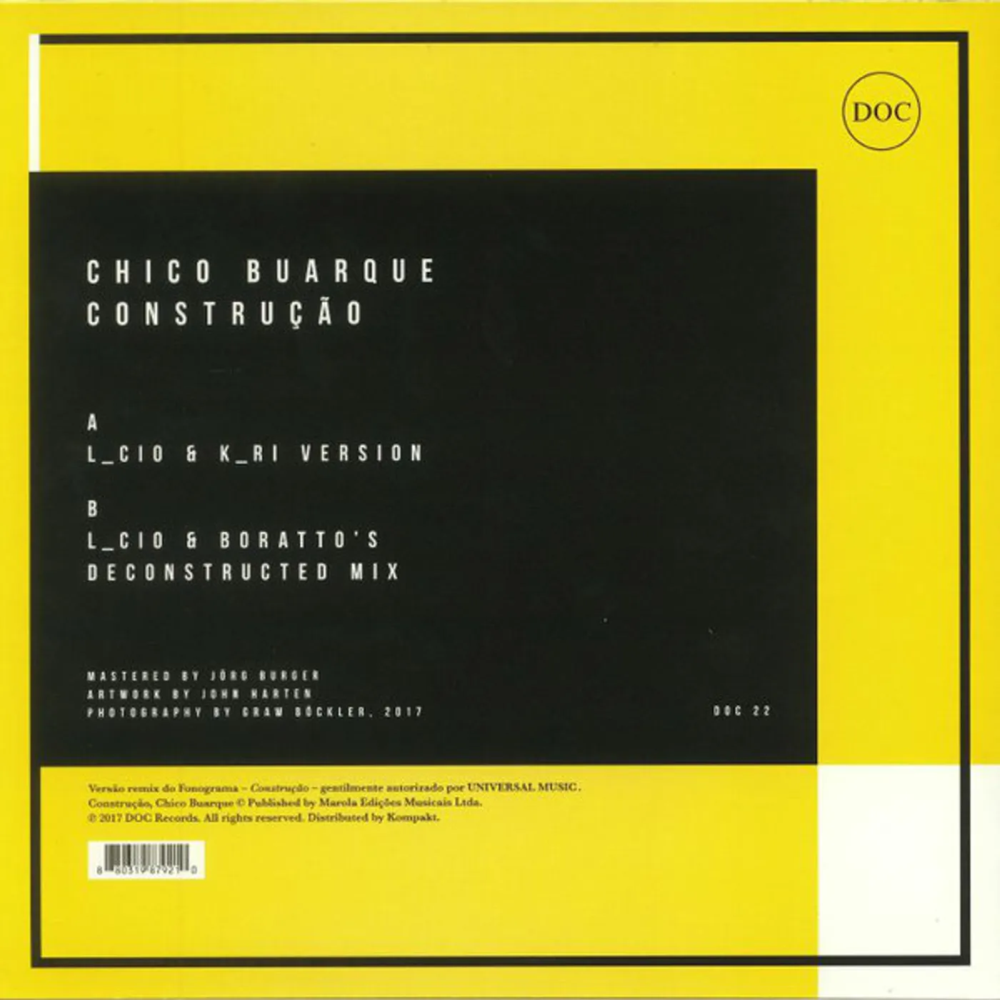 L_cio Chico Buarque Construcao Revisited Vinyl Record