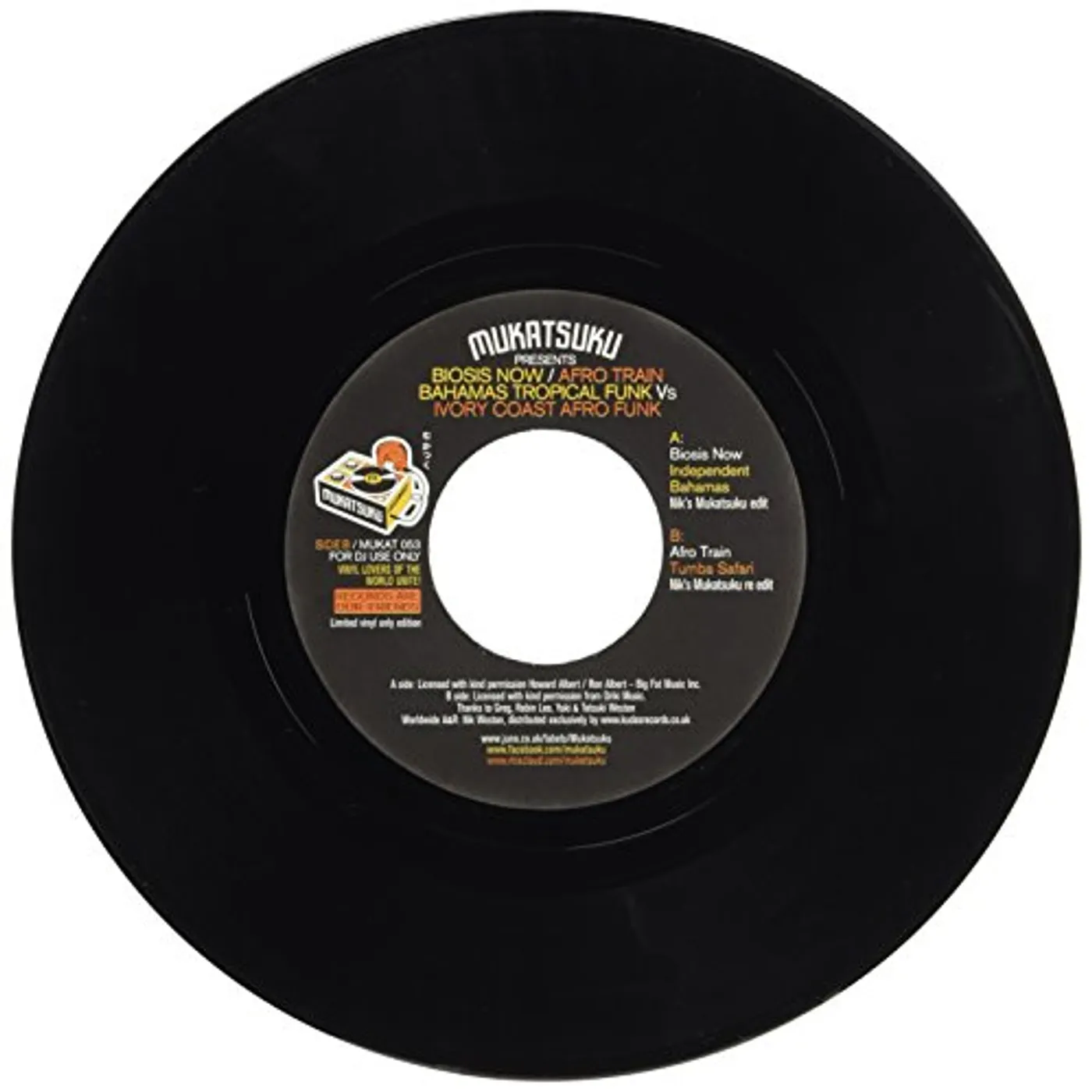 MUKATSUKU PRESENTS BIOSIS NOW / AFRO TRAIN / VAR Vinyl Record