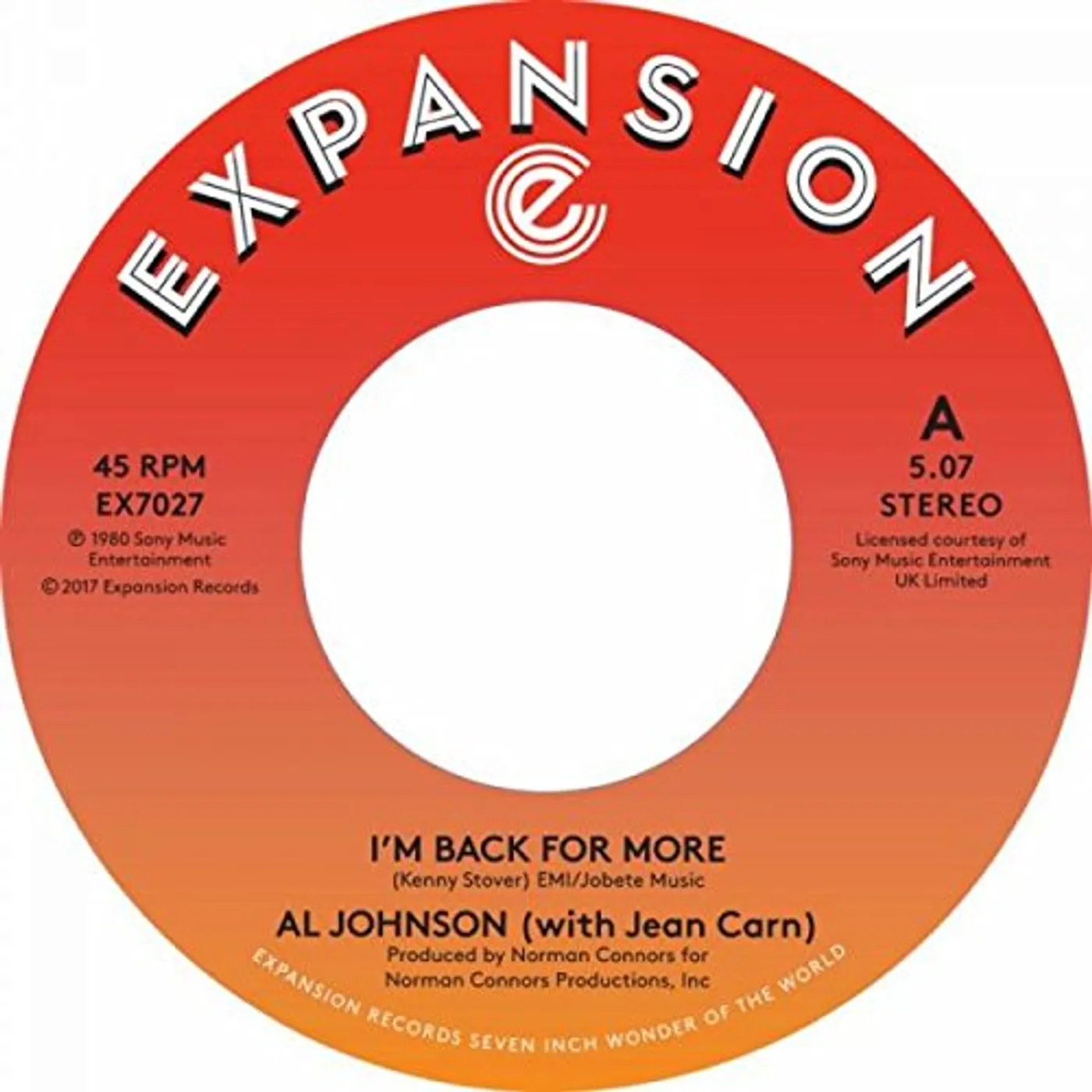 Al Johnson I'M BACK FOR MORE / I'VE GOT MY SECOND WIND Vinyl Record