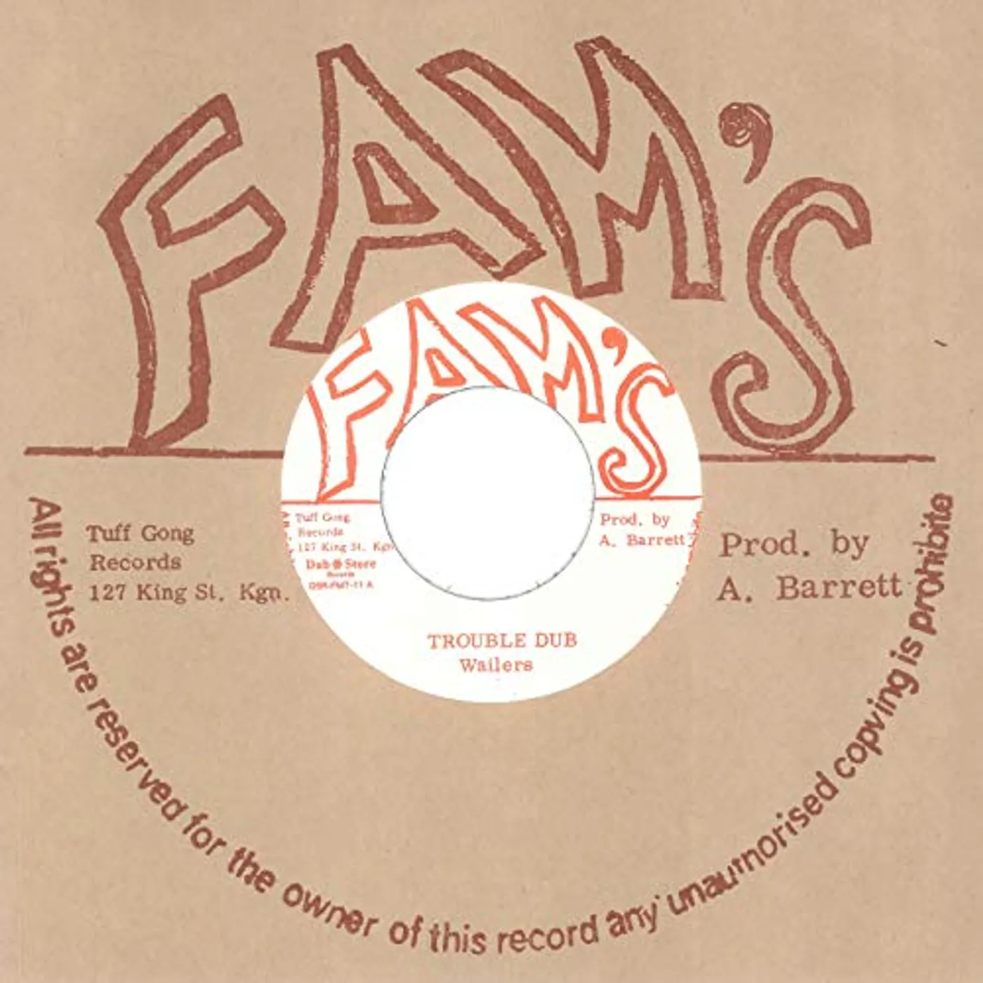 The Wailers Trouble Dub Vinyl Record