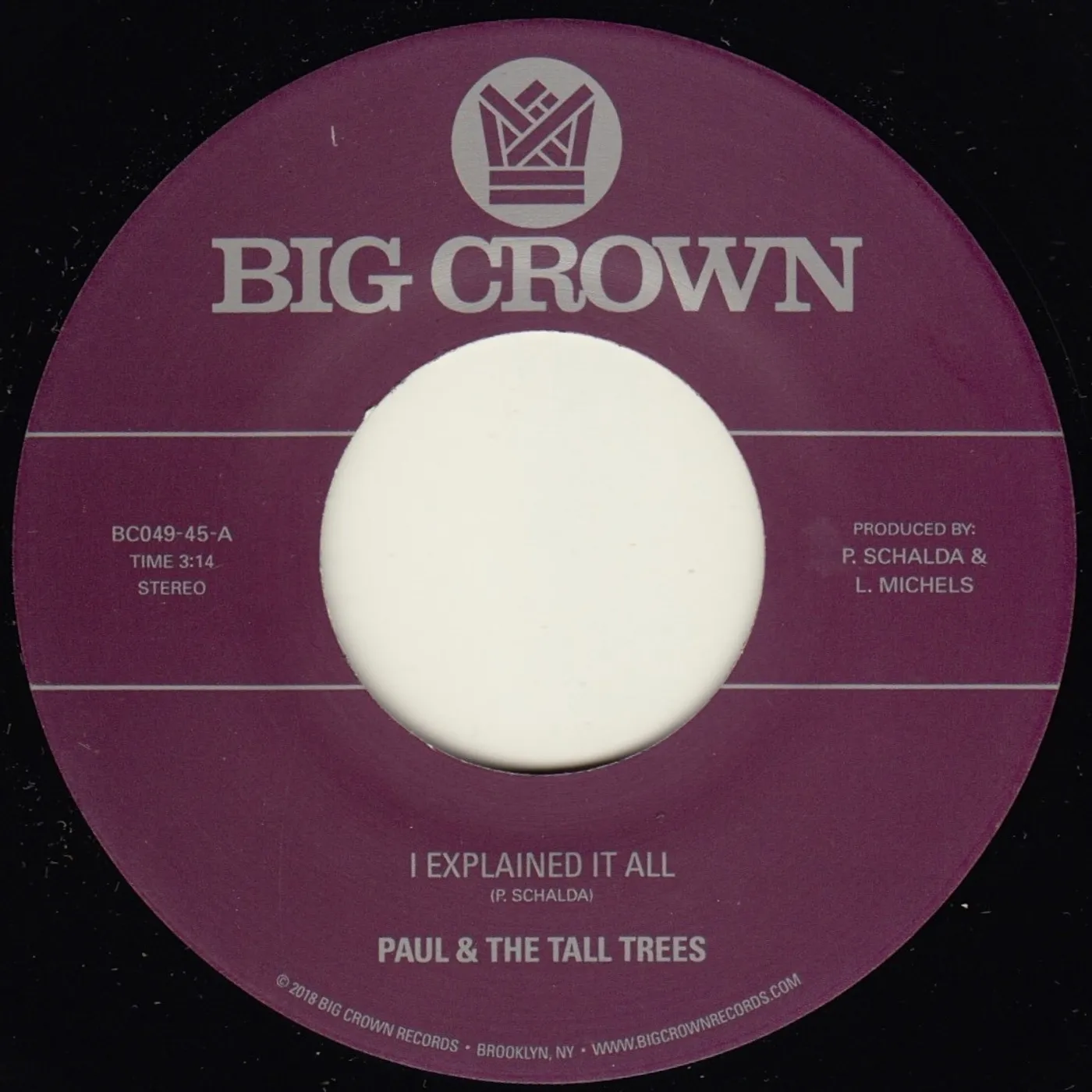 Mattison Paul & Tall Trees EXPLAINED IT ALL / WATCH OUT Vinyl Record
