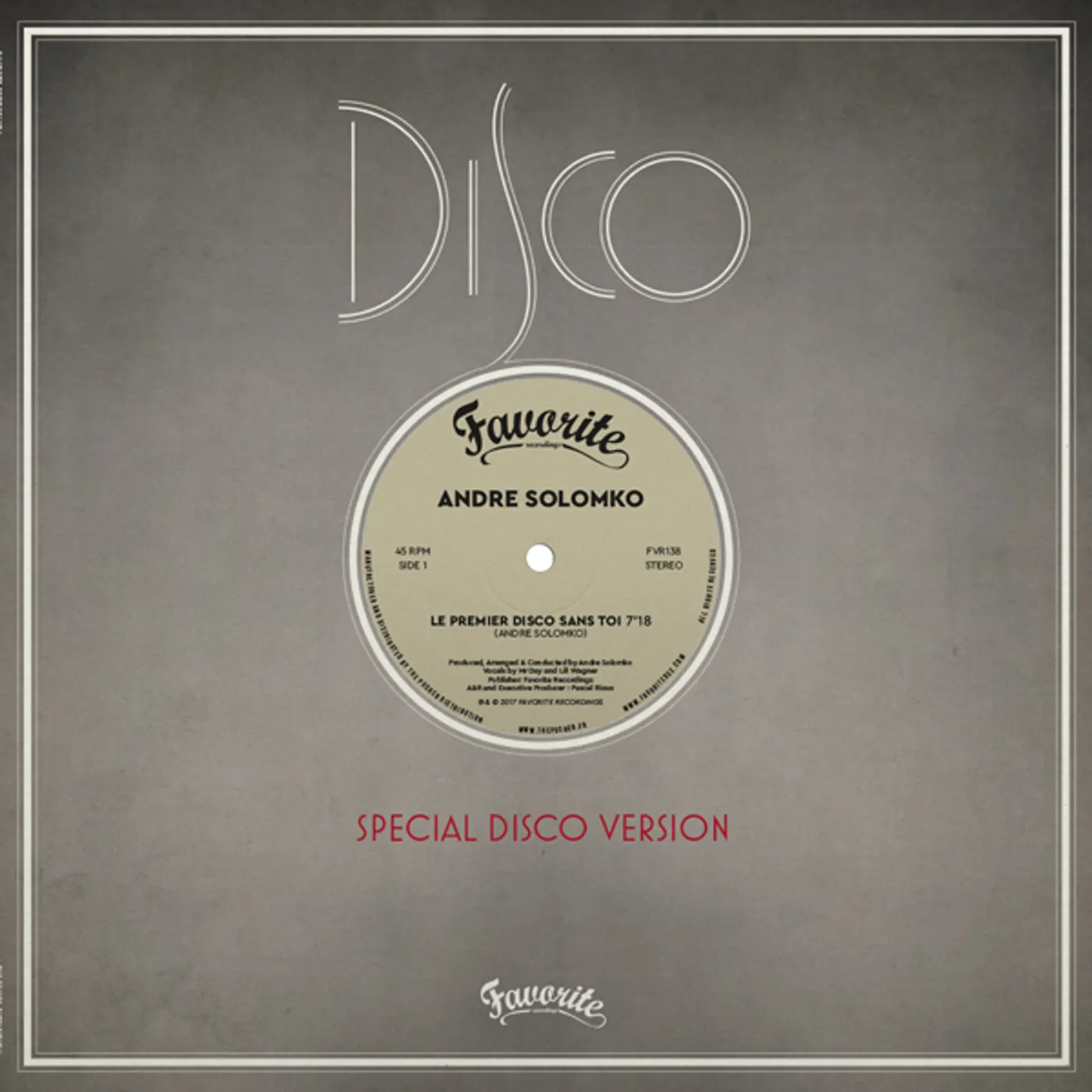 Andre Solomko PREMIER DISCO SANS TOI Vinyl Record