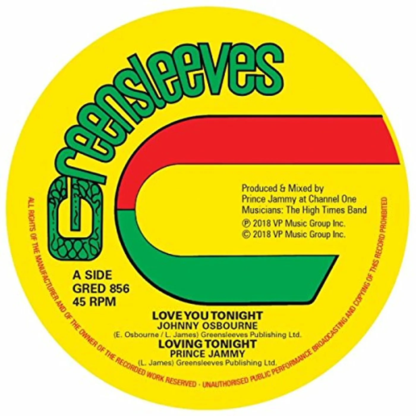 Johnny Osbourne LOVE YOU TONIGHT Vinyl Record
