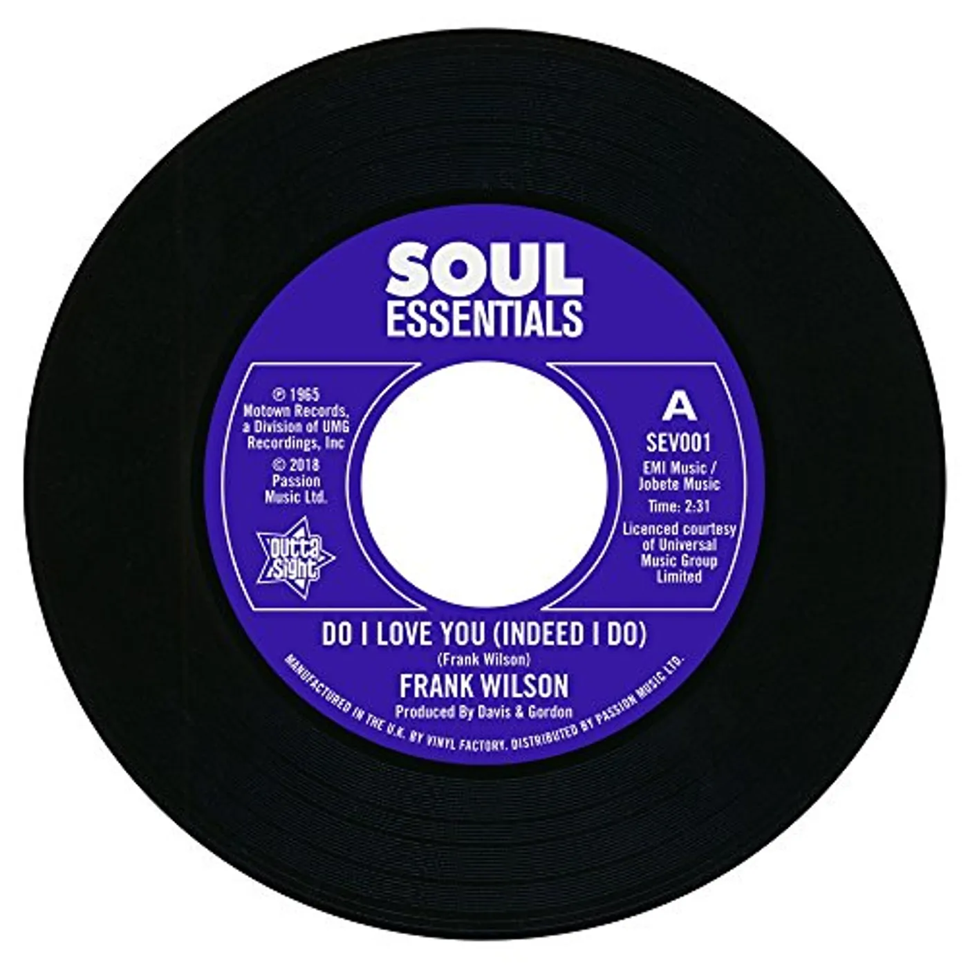 Frank Wilson DO I LOVE YOU (INDEED I DO) / SWEETER AS THE DAYS Vinyl Record