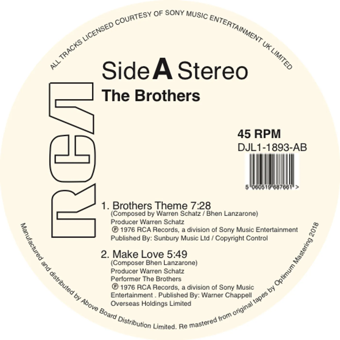 The Brothers Theme Vinyl Record