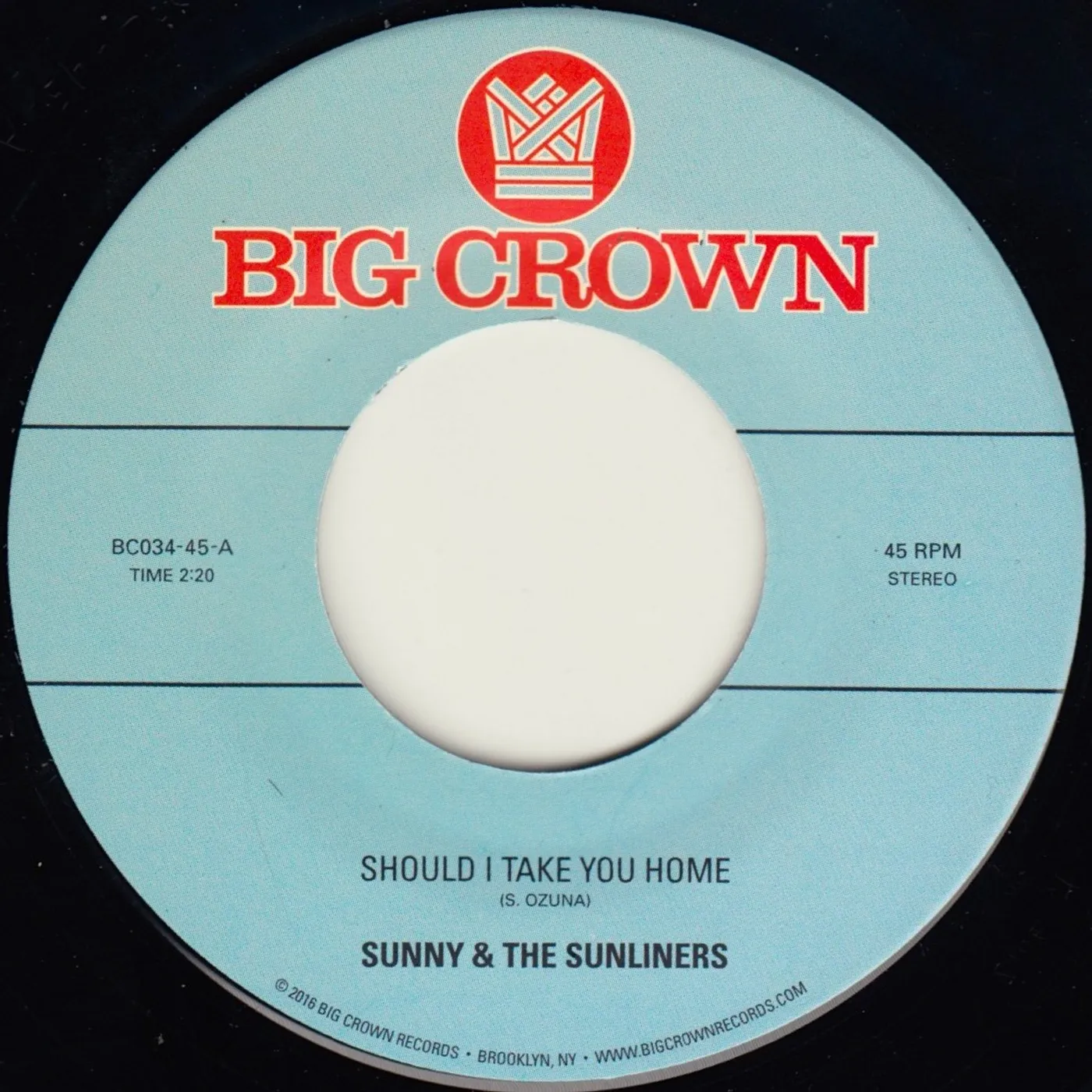 Sunny & The Sunliners SHOULD I TAKE YOU HOME / MY DREAM Vinyl Record