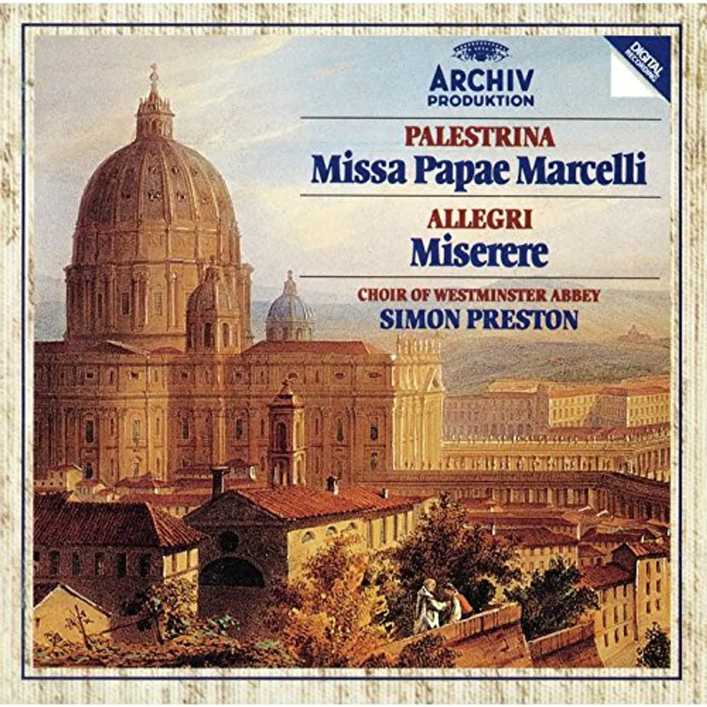 Simon Preston PALESTRINA: MISSA PAPAE MARCELLI / ALLEGRI: MISERERE CD