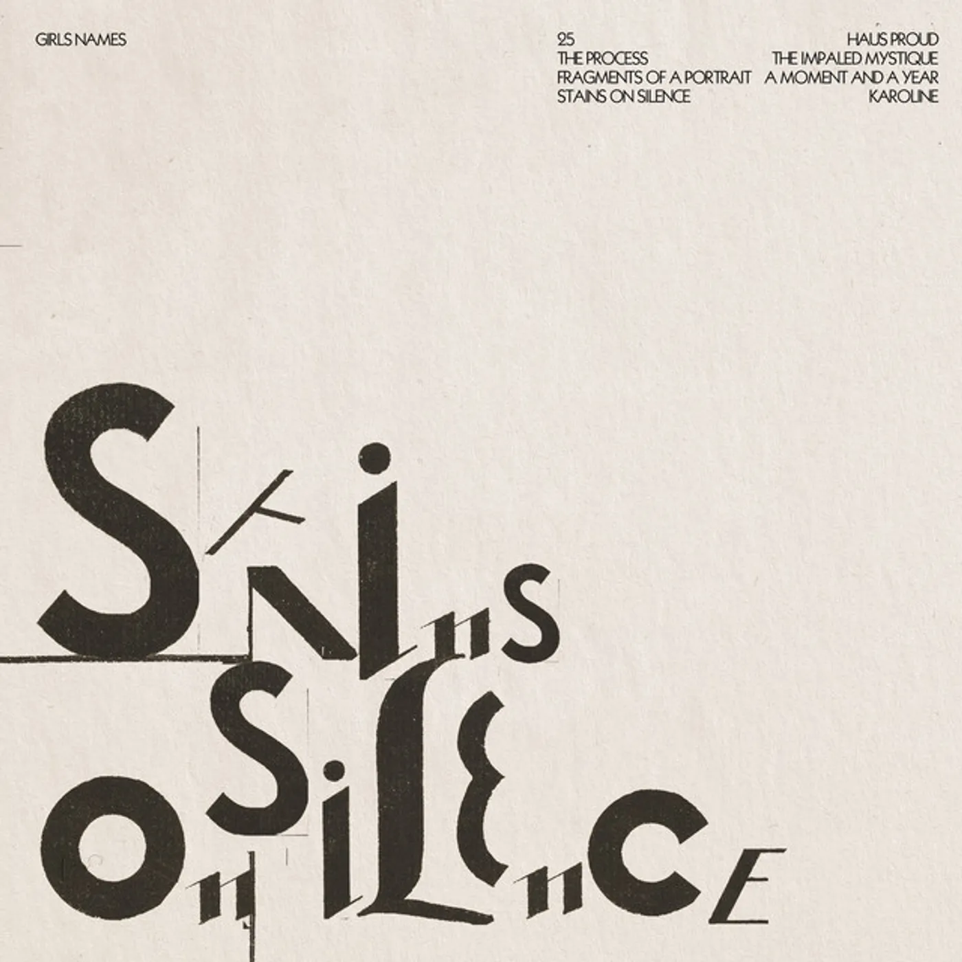Girls Names Stains on Silence Vinyl Record