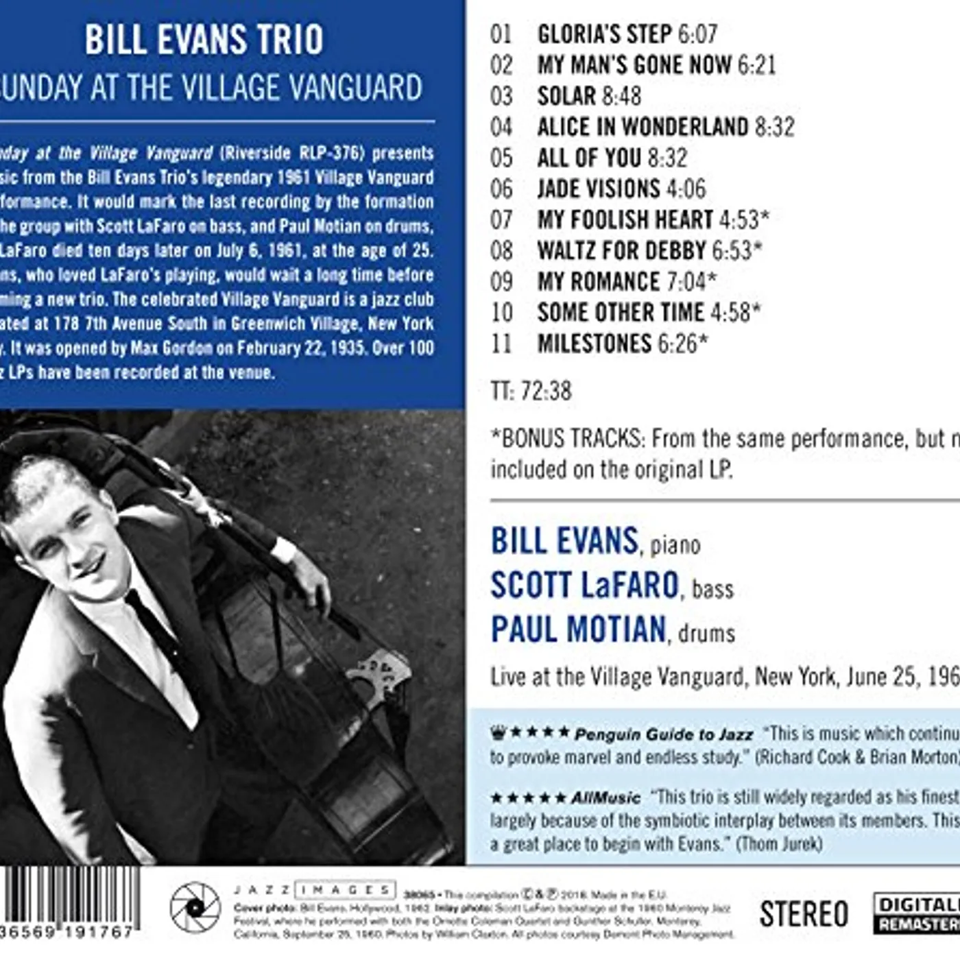 Bill Evans SUNDAY AT THE VILLAGE VANGUARD CD