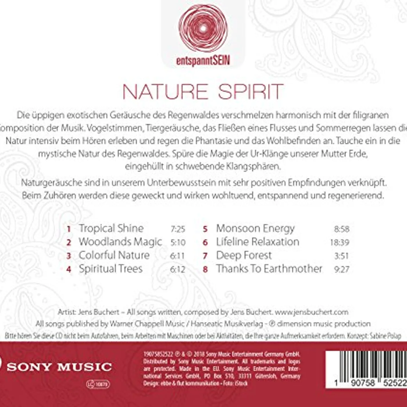 Jens Buchert ENTSPANNTSEIN: NATURE SPIRIT (A JOURNEY) CD