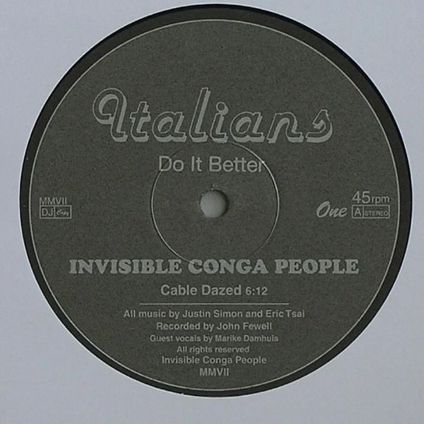 Invisible Conga People Cable Dazed / Weird Pains Vinyl Record