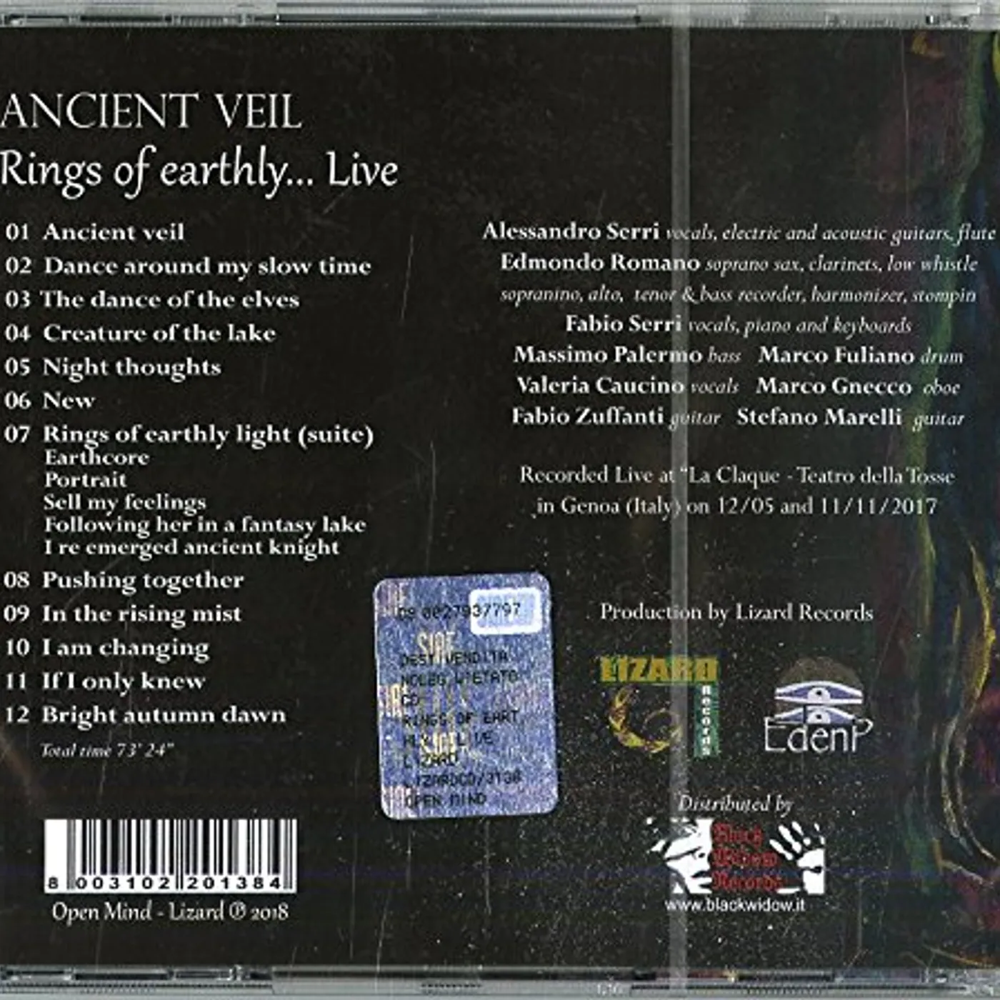 Ancient Veil RINGS OF EARTHLY LIVE CD