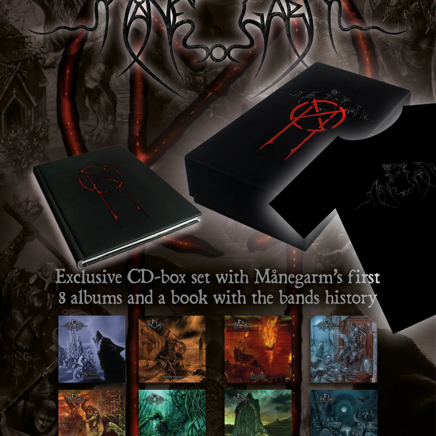 Månegarm 8CD BOXSET + BOOK + T-SHIRT (2XL) CD