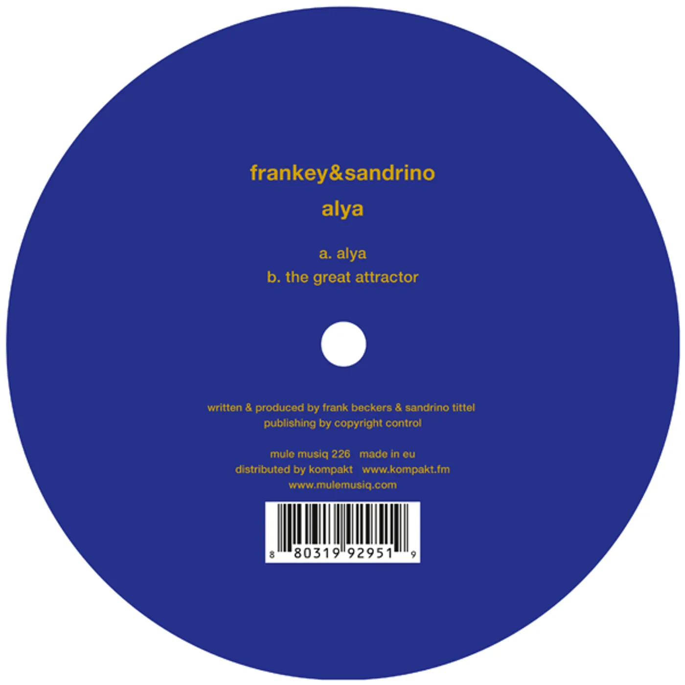 Frankey & Sandrino Alya Vinyl Record