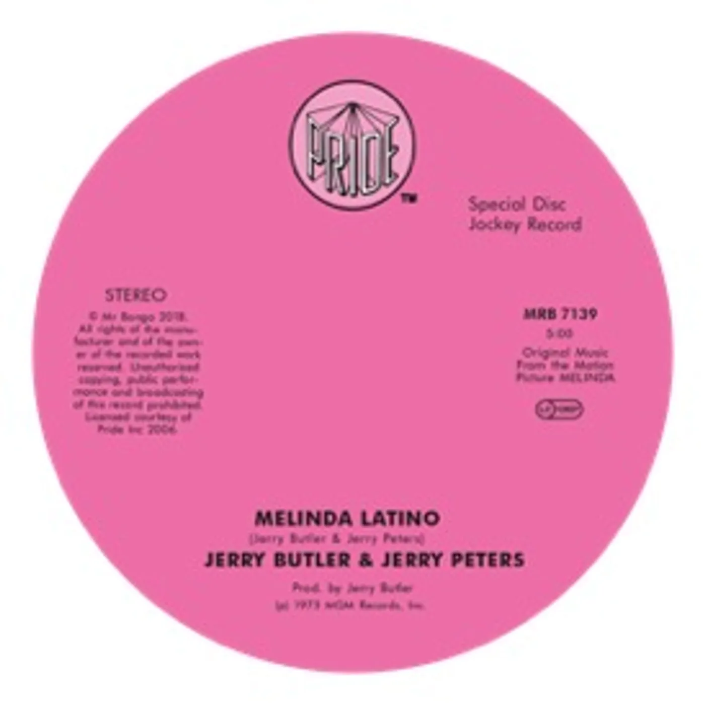 Jerry Butler Jerry Peters & Jimmy Smith MELINDA LATINO / I'M GONNA LOVE YOU JUST A LITTLE Vinyl Record
