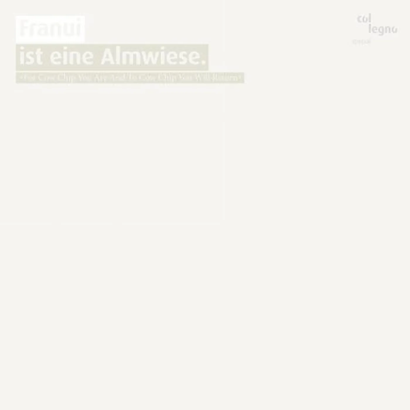 Franui IST EINE ALMWIESE Vinyl Record