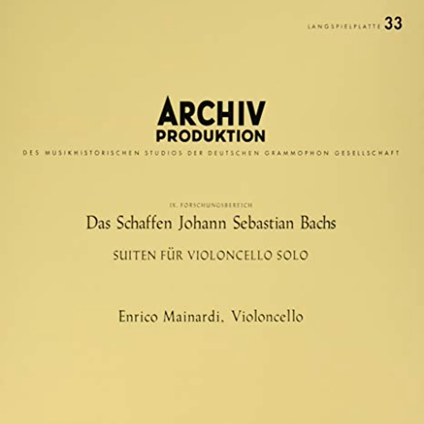 Enrico Mainardi BACH SUITES FOR CELLO SOLO Vinyl Record