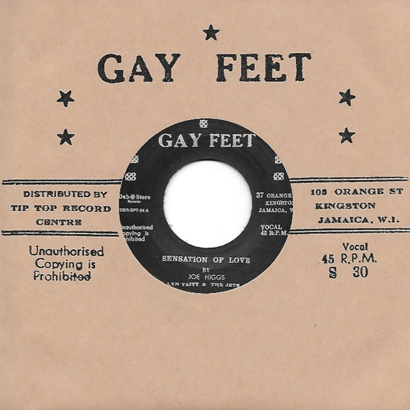 Joe Higgs / Valentines SENSATION OF LOVE / SOCK IT TO ME BABY Vinyl Record