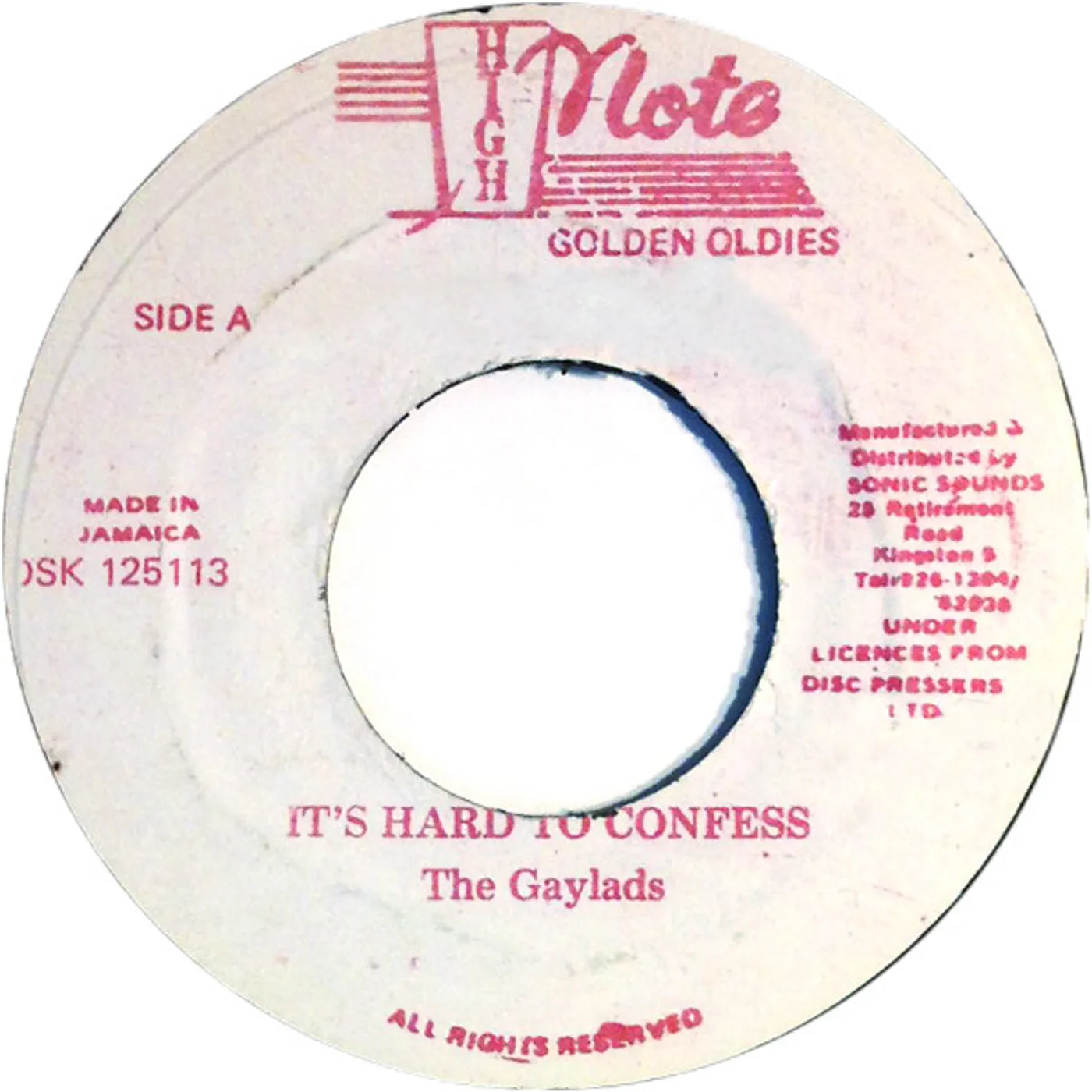 The Gaylads It's Hard To Confess / I Need Your Loving Vinyl Record